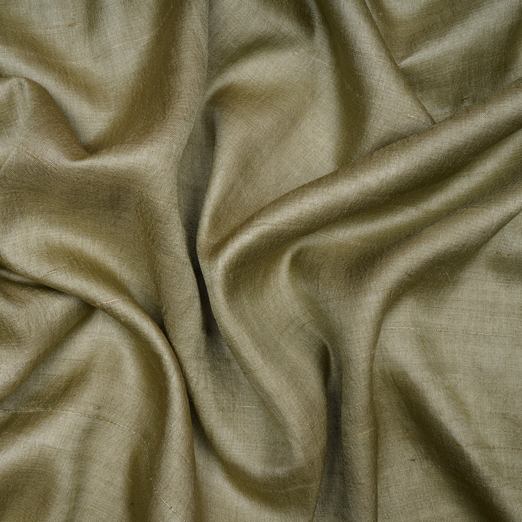 (Pre-Cut 1.90 Mtr)Bog Green Handwoven Desi Tusser Silk Fabric