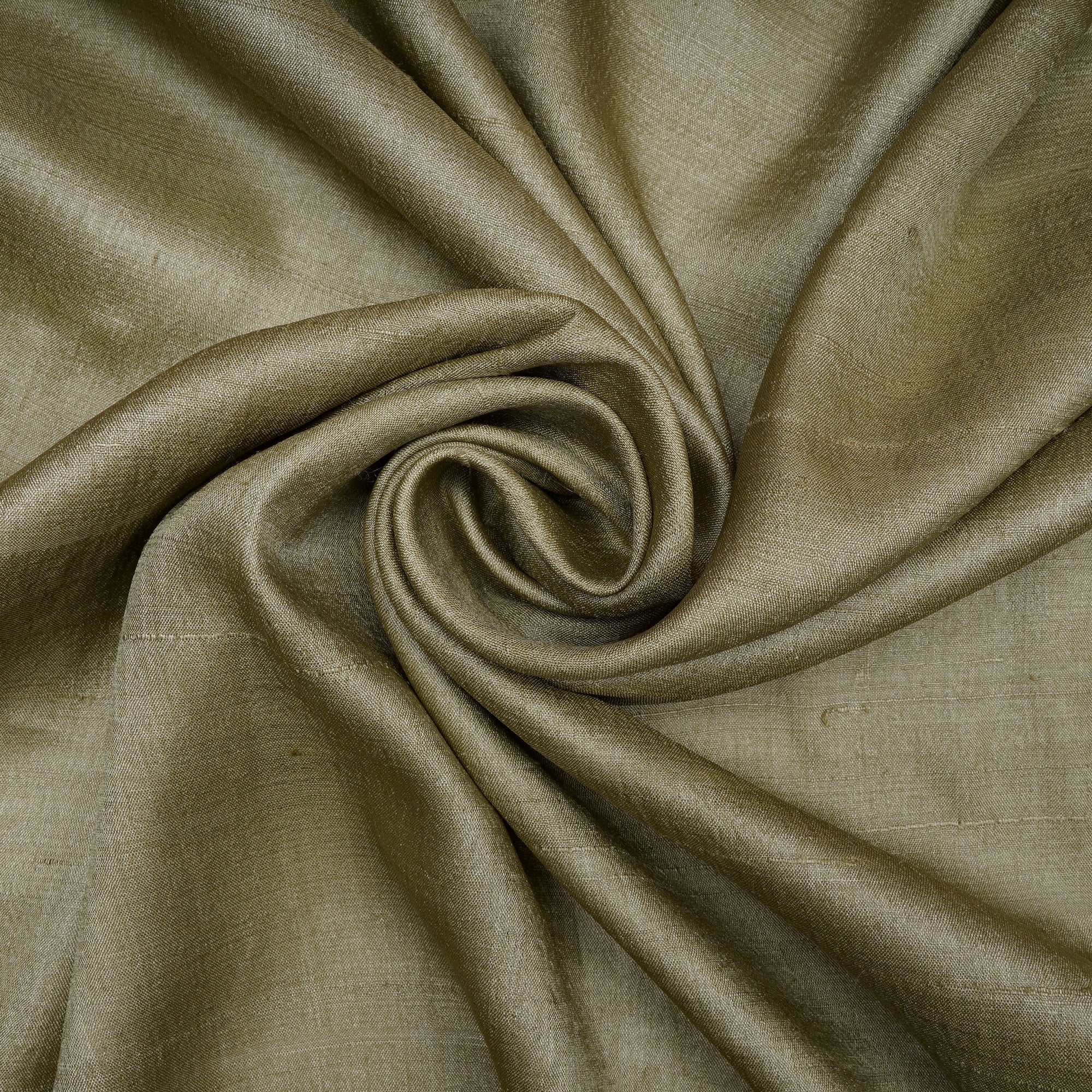 (Pre-Cut 1.90 Mtr)Bog Green Handwoven Desi Tusser Silk Fabric