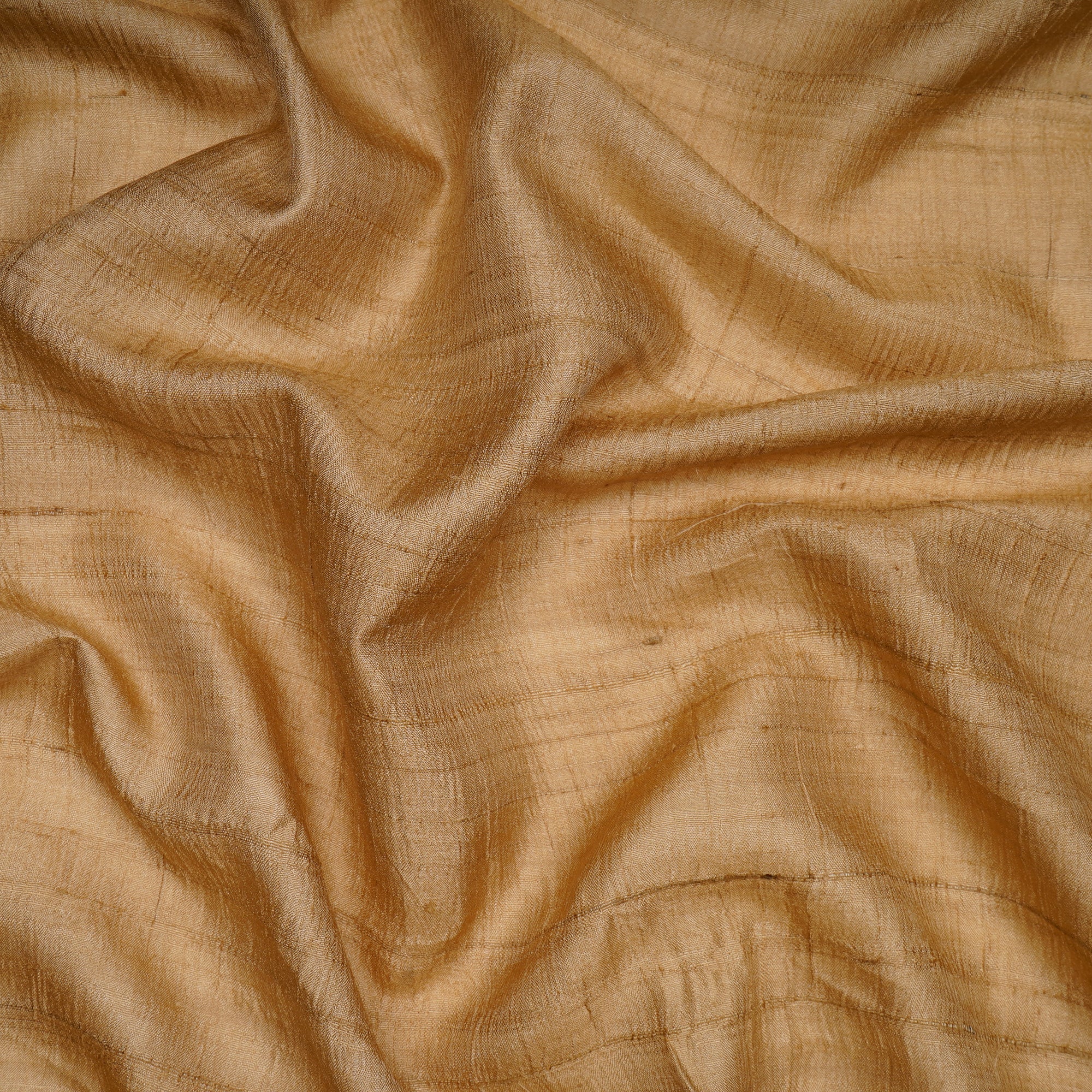 (Pre-Cut 2.00 Mtr)Beige Piece Dyed Plain Tussar Silk Fabric