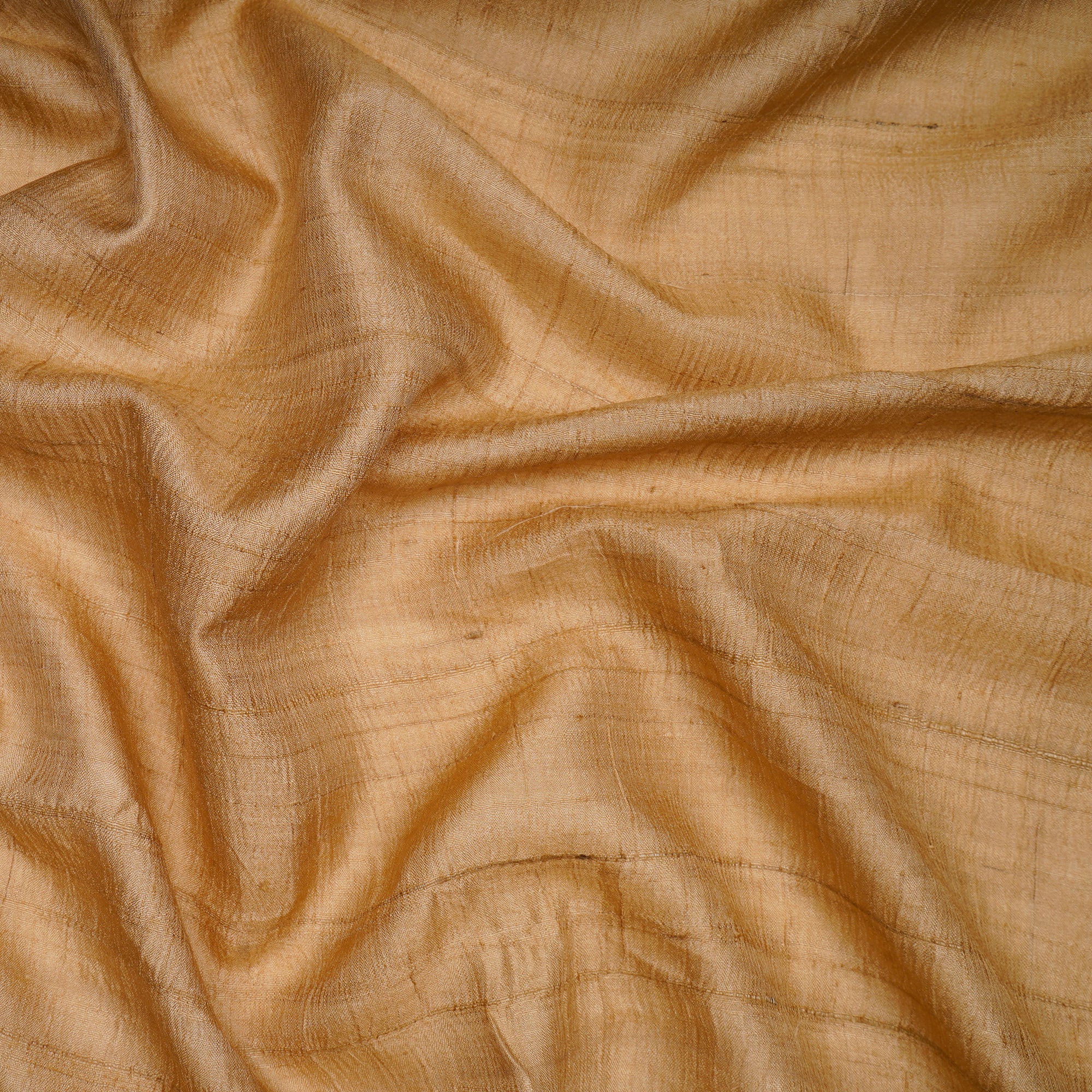 (Pre-Cut 2.50 Mtr)Beige Piece Dyed Plain Tussar Silk Fabric