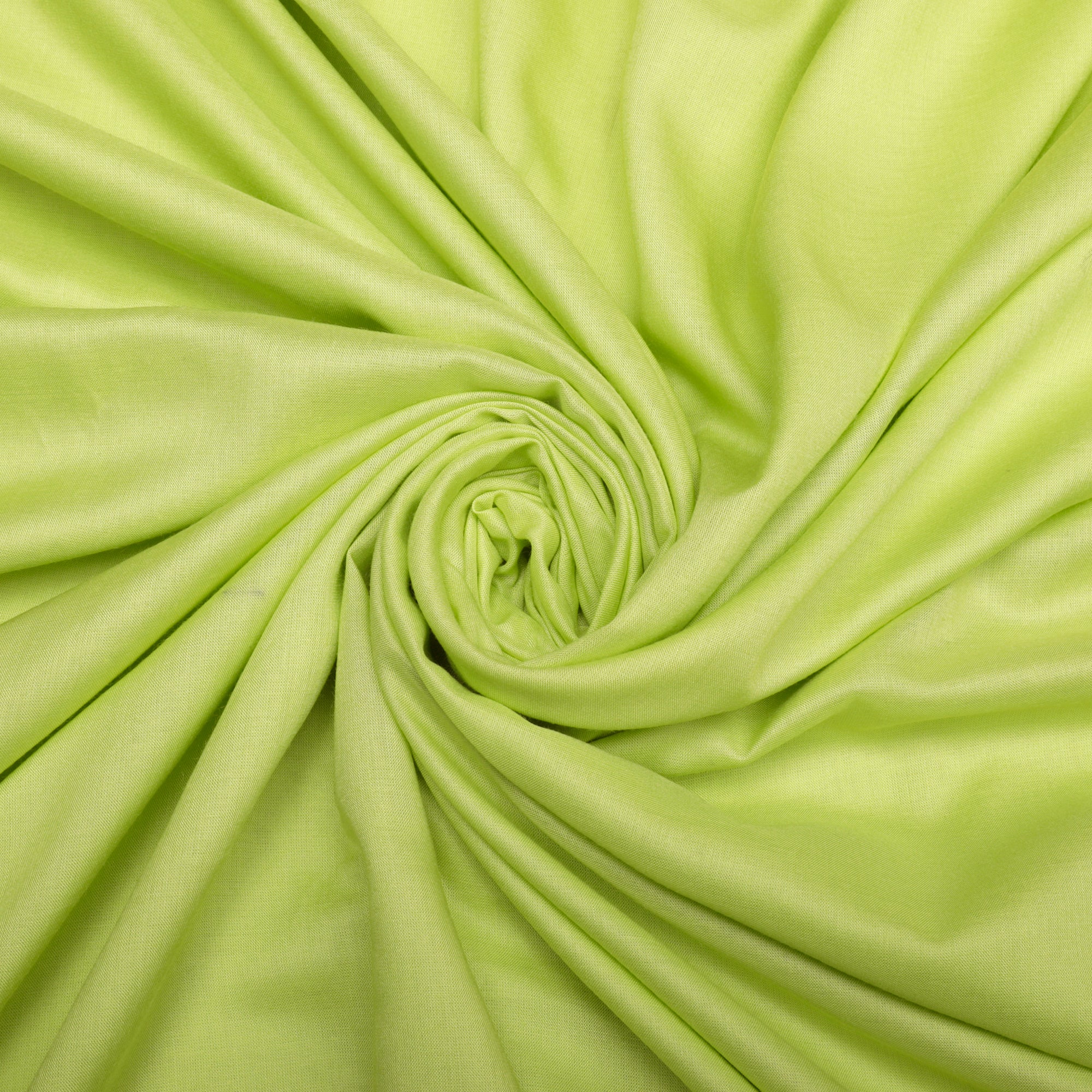 (Pre-Cut 2.10 Mtr)Parrot Green Color Plain Modal Fabric