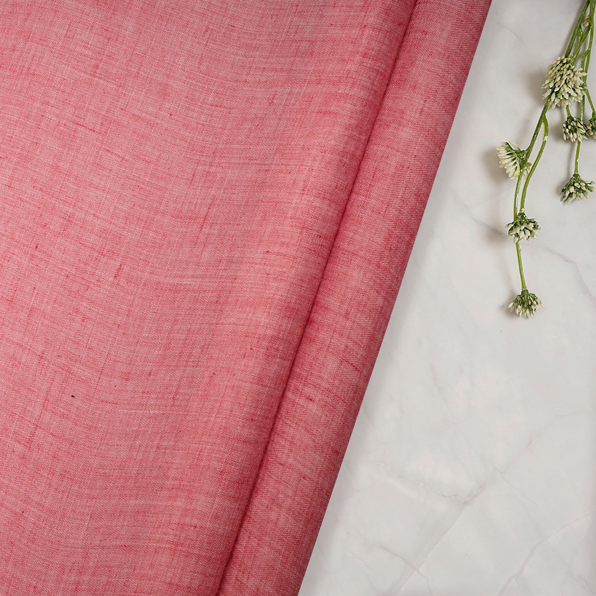 (Pre Cut 0.70 Mtr )Pink Pearl Cheese Cotton Fabric