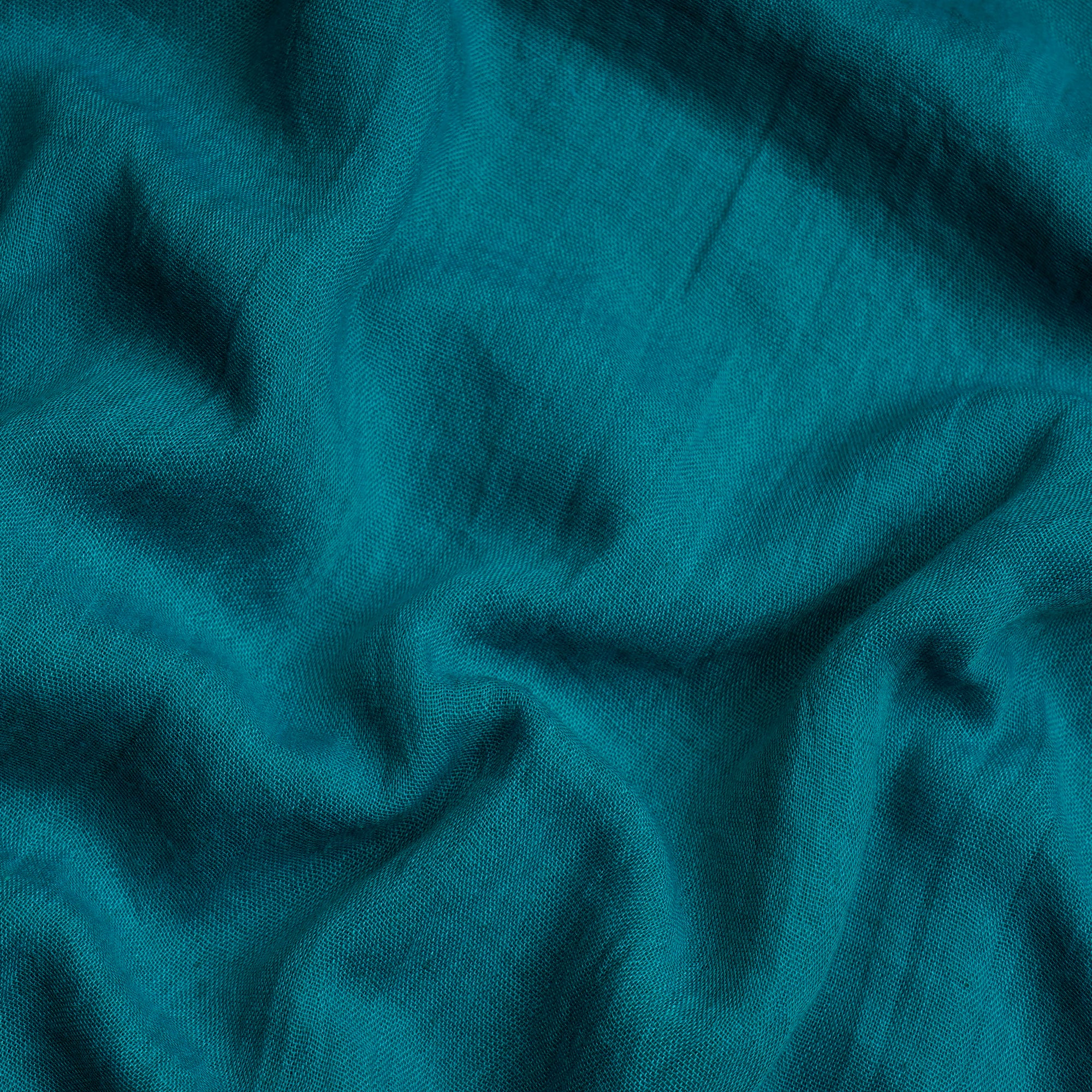 (Pre-Cu 1.15 Mtr)Eastern Blue Plain Cheese Cotton Fabric