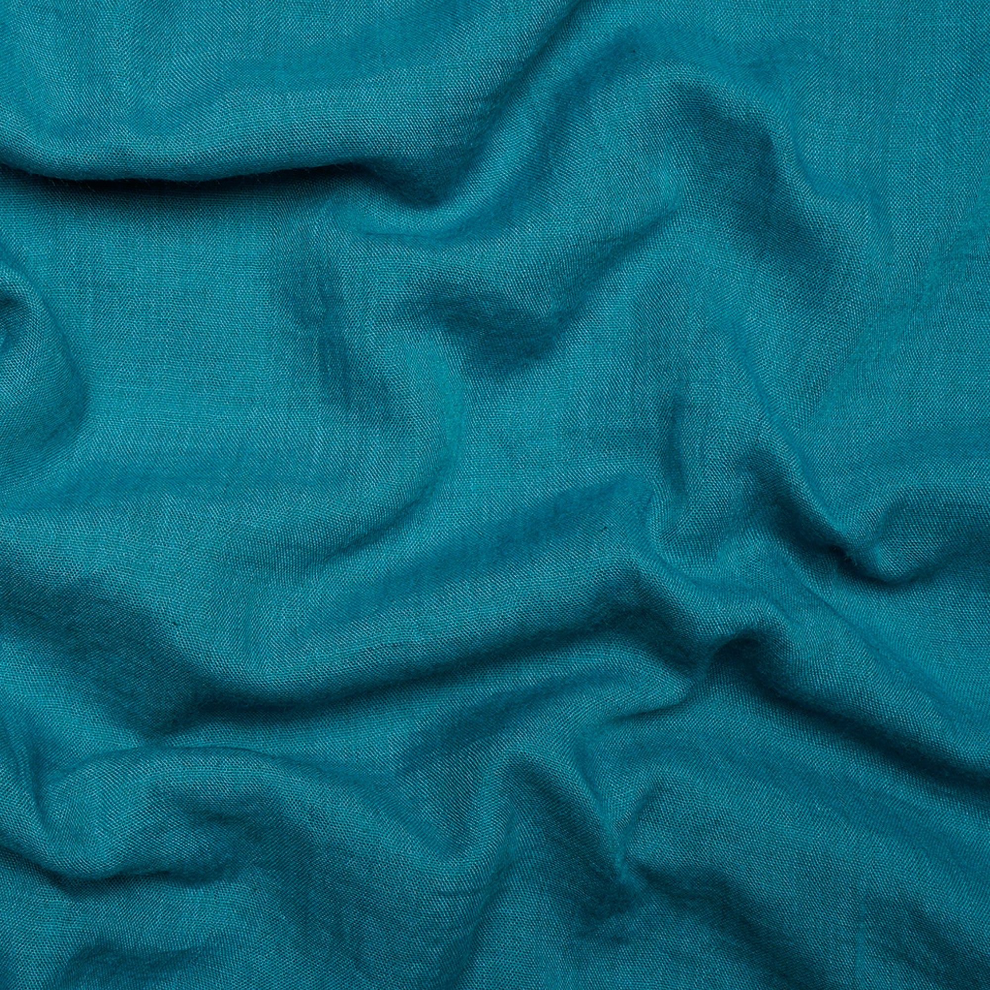 (Pre-Cut 1.30 Mtr)Pagoda Blue Plain Polyester Cotton Fabruc