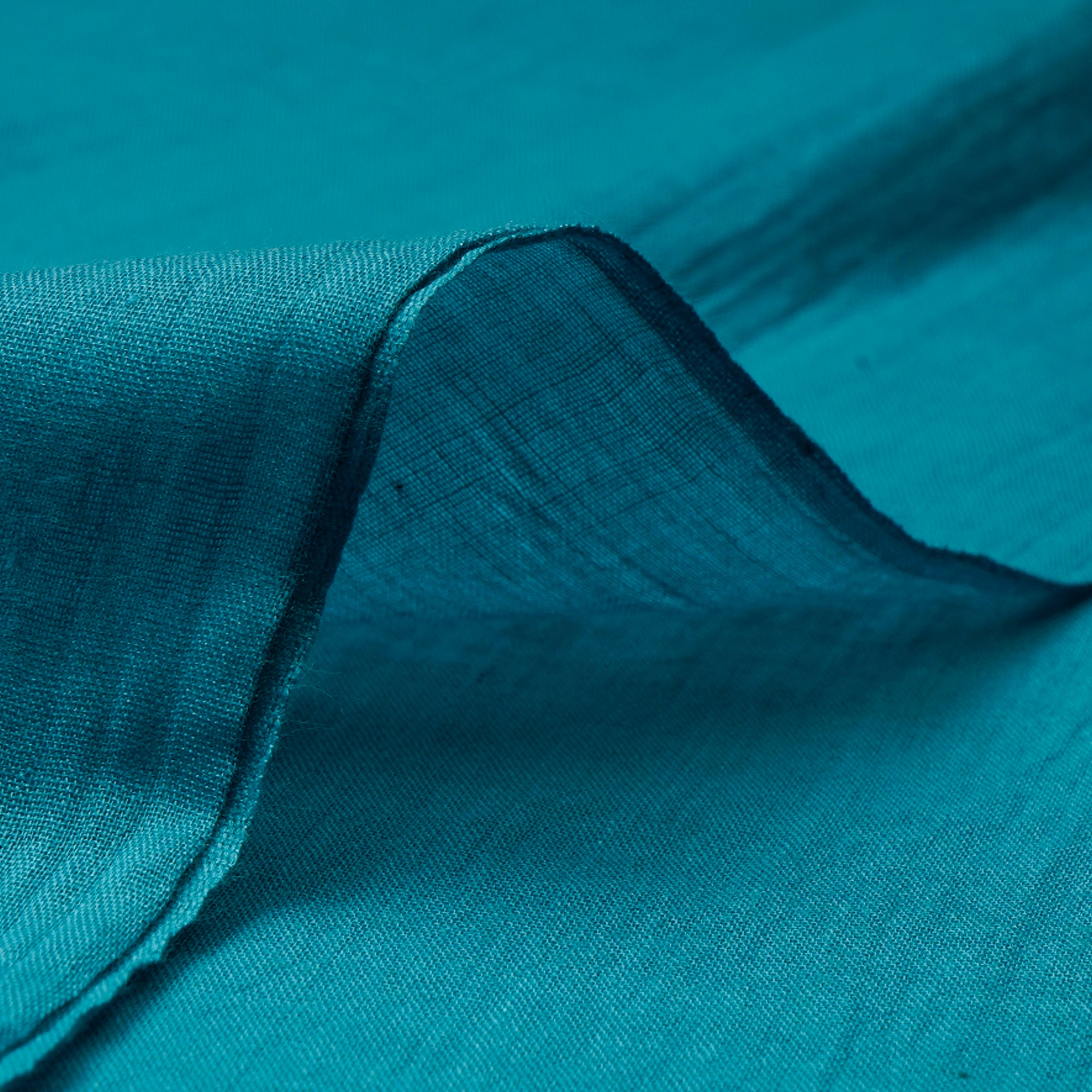 (Pre-Cut 1.30 Mtr)Pagoda Blue Plain Polyester Cotton Fabruc