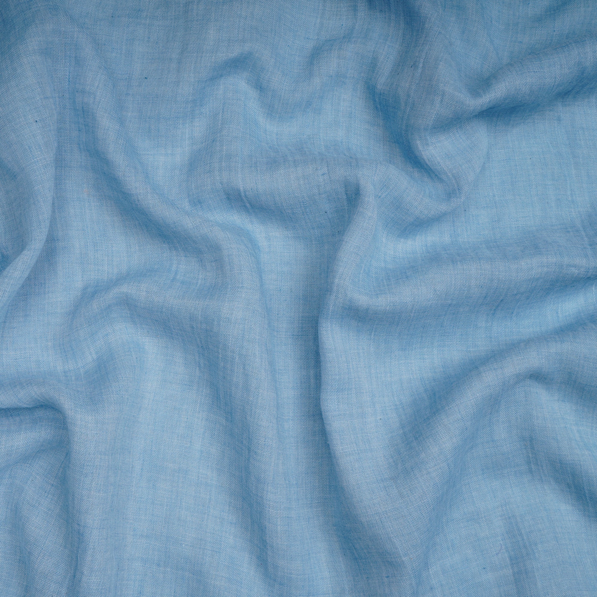 (Pre-Cut 1.40 Mtr)Powder Blue Piece Dyed Plain Cheese Cotton Fabric