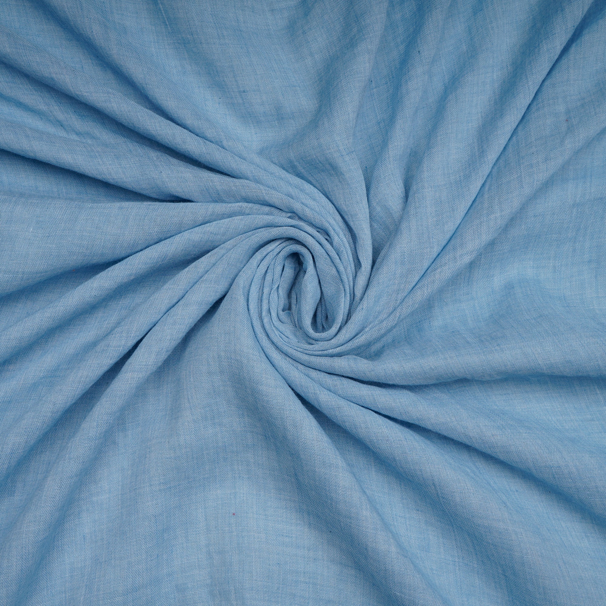 (Pre-Cut 1.40 Mtr)Powder Blue Piece Dyed Plain Cheese Cotton Fabric