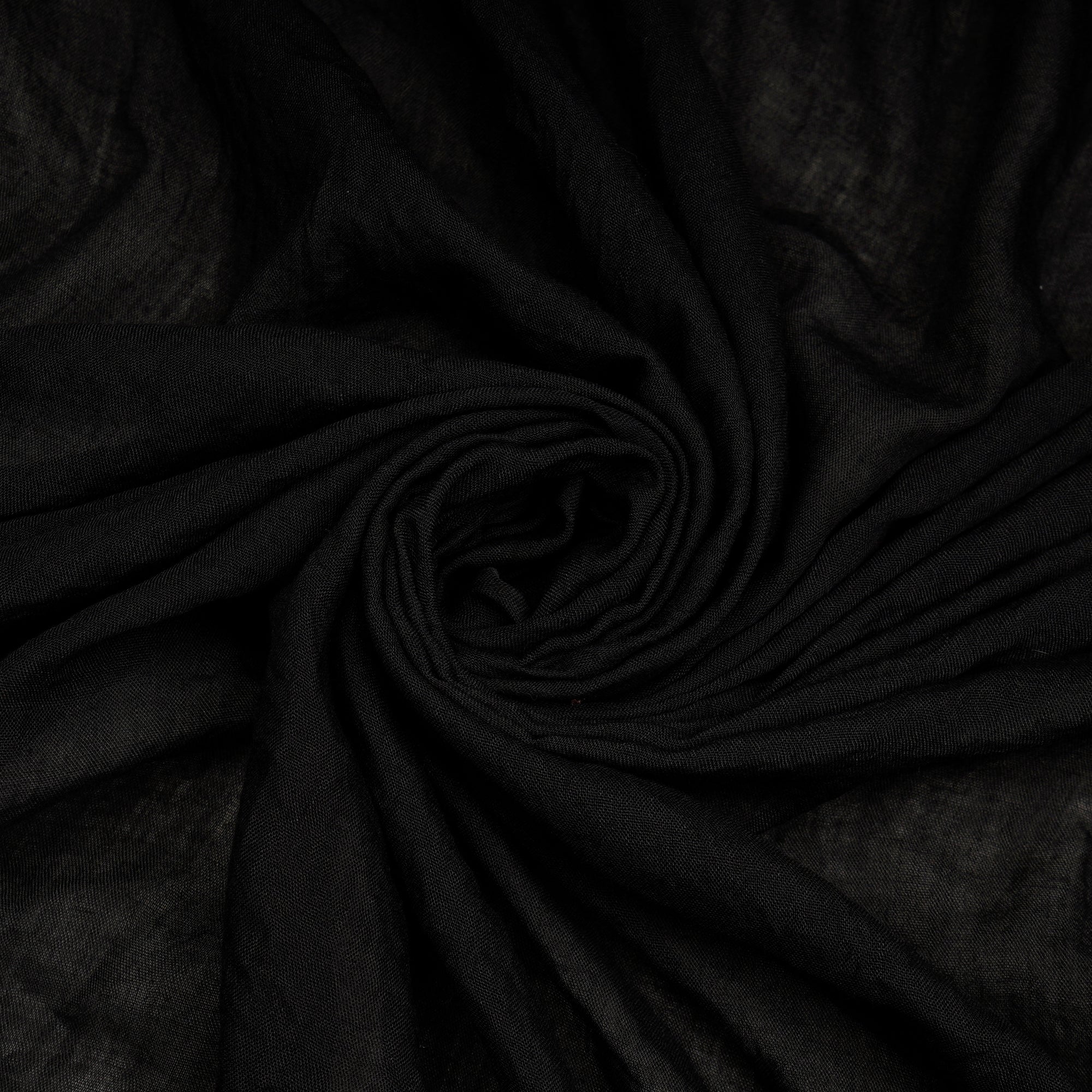 (Pre-Cut 1.55 Mtr)Black Plain Polyester Cotton Fabric