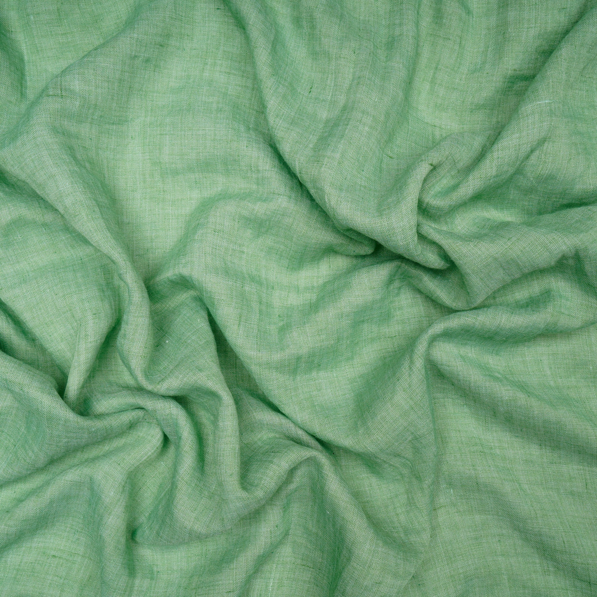(Pre-Cut 1.70 Mtr)Plastel Green Cheese Cotton Chambray Fabric