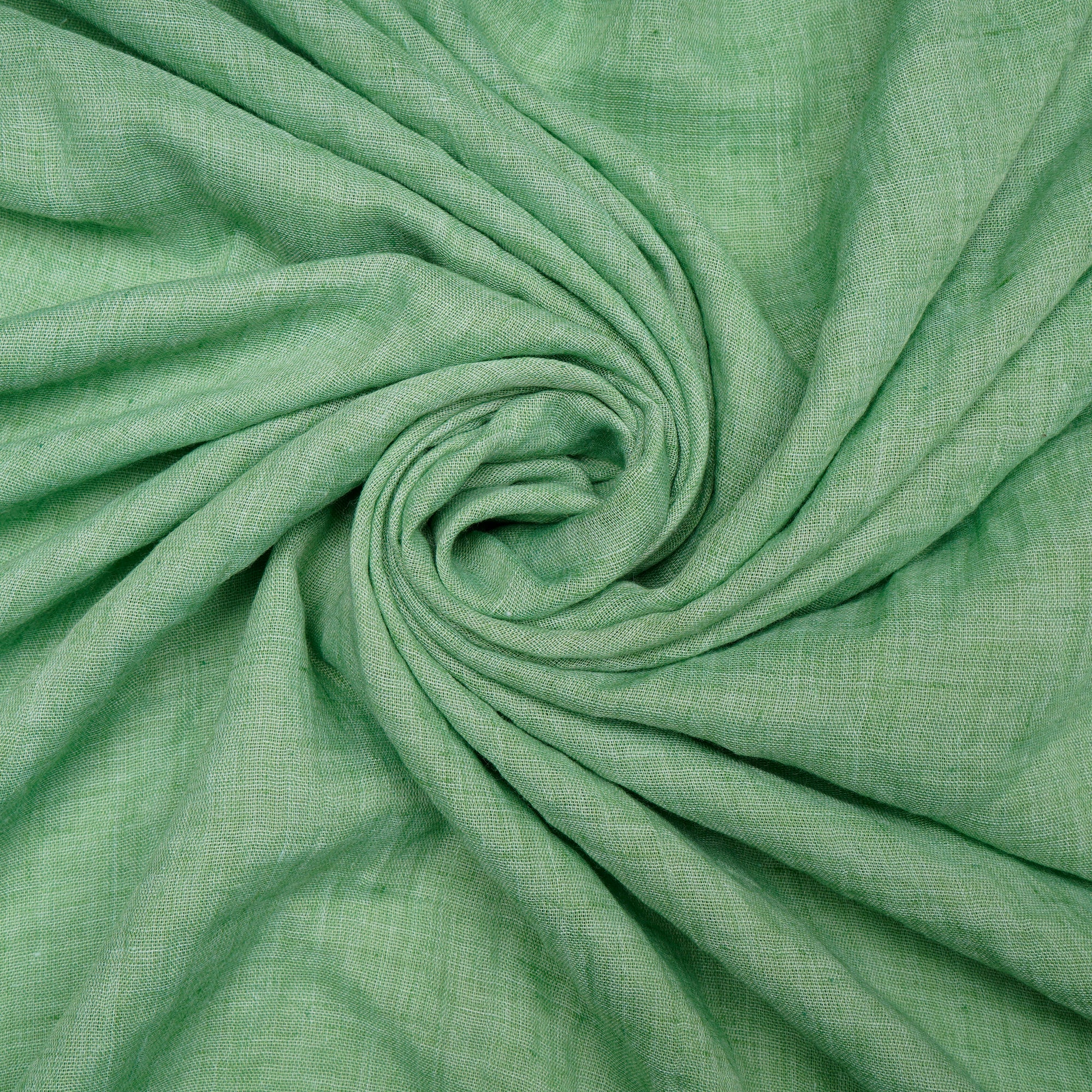 (Pre-Cut 1.70 Mtr)Plastel Green Cheese Cotton Chambray Fabric