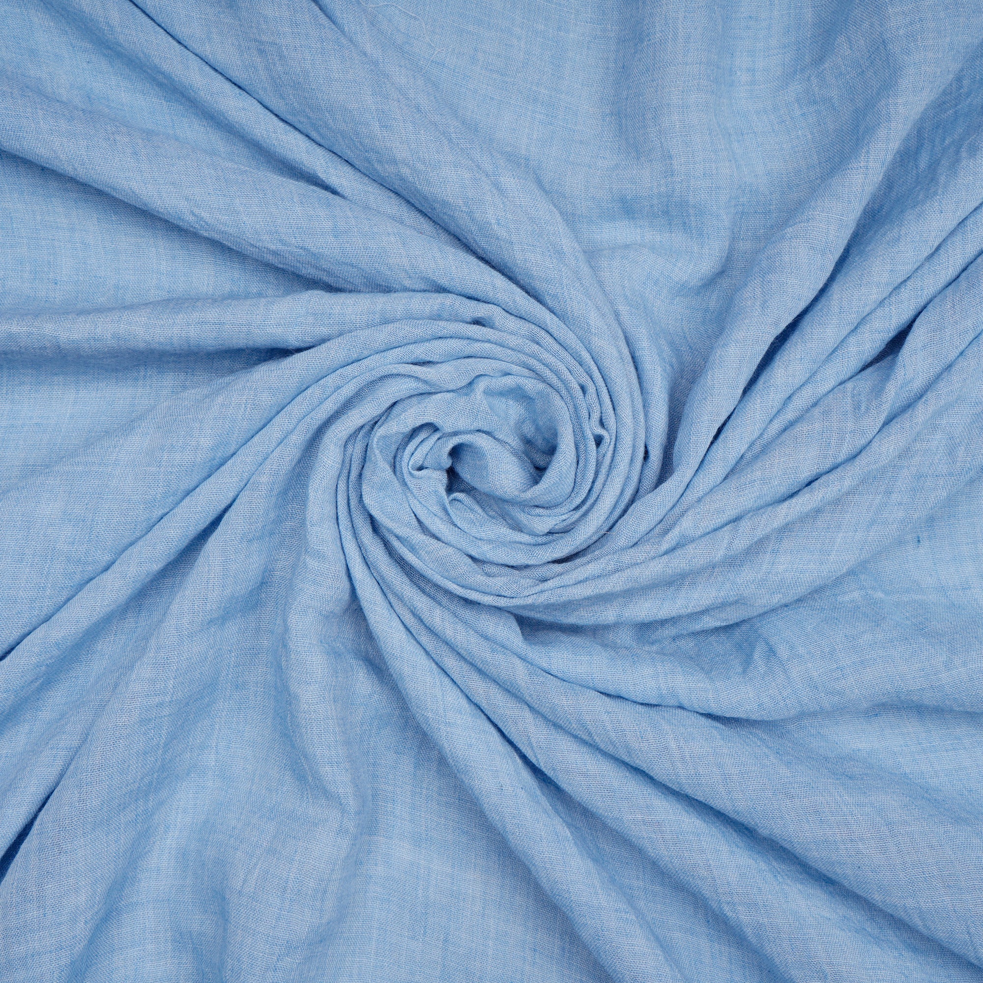 (Pre-Cut 2.00 Mtr)Ice Blue Cheese Cotton Chambray Fabric