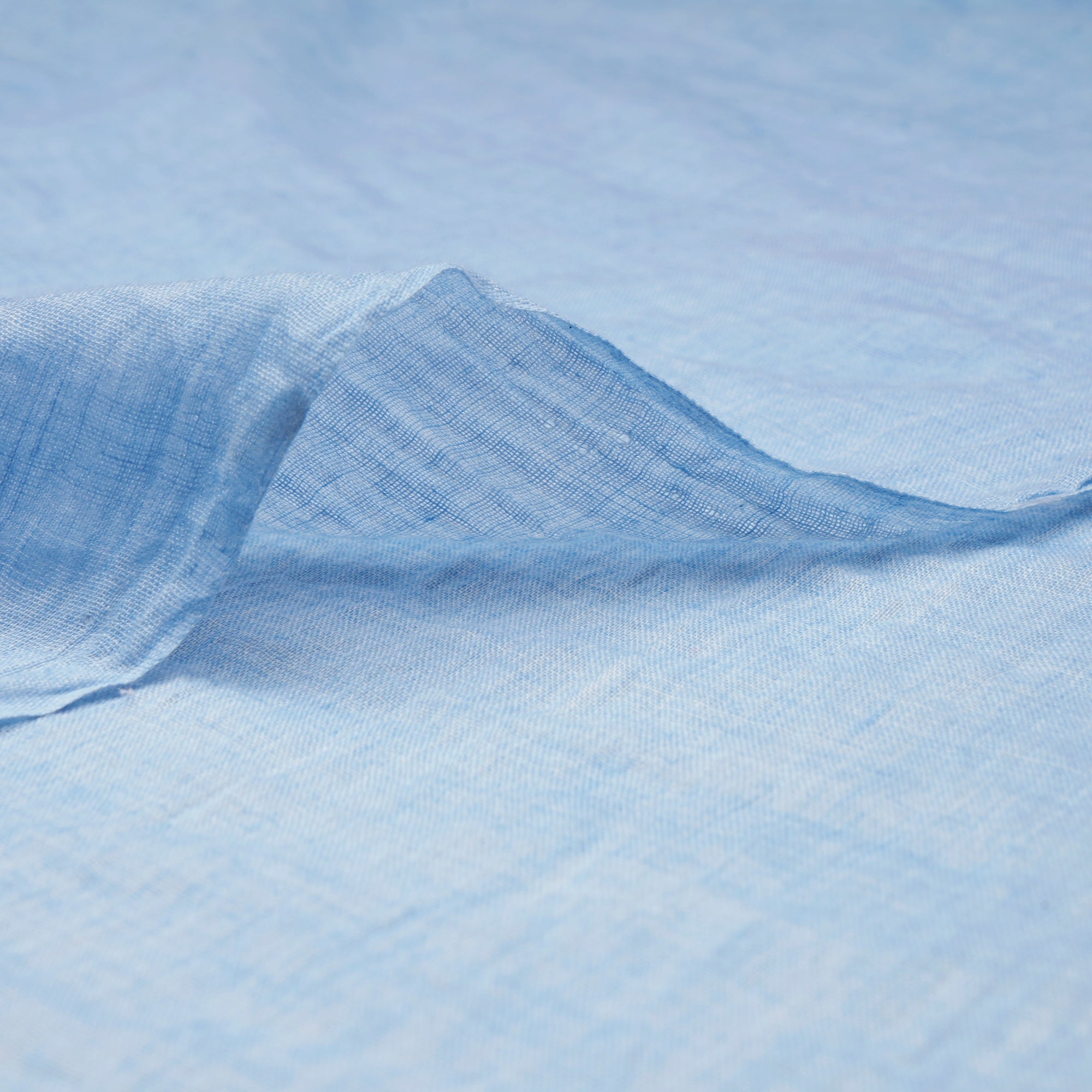 (Pre-Cut 2.00 Mtr)Ice Blue Cheese Cotton Chambray Fabric