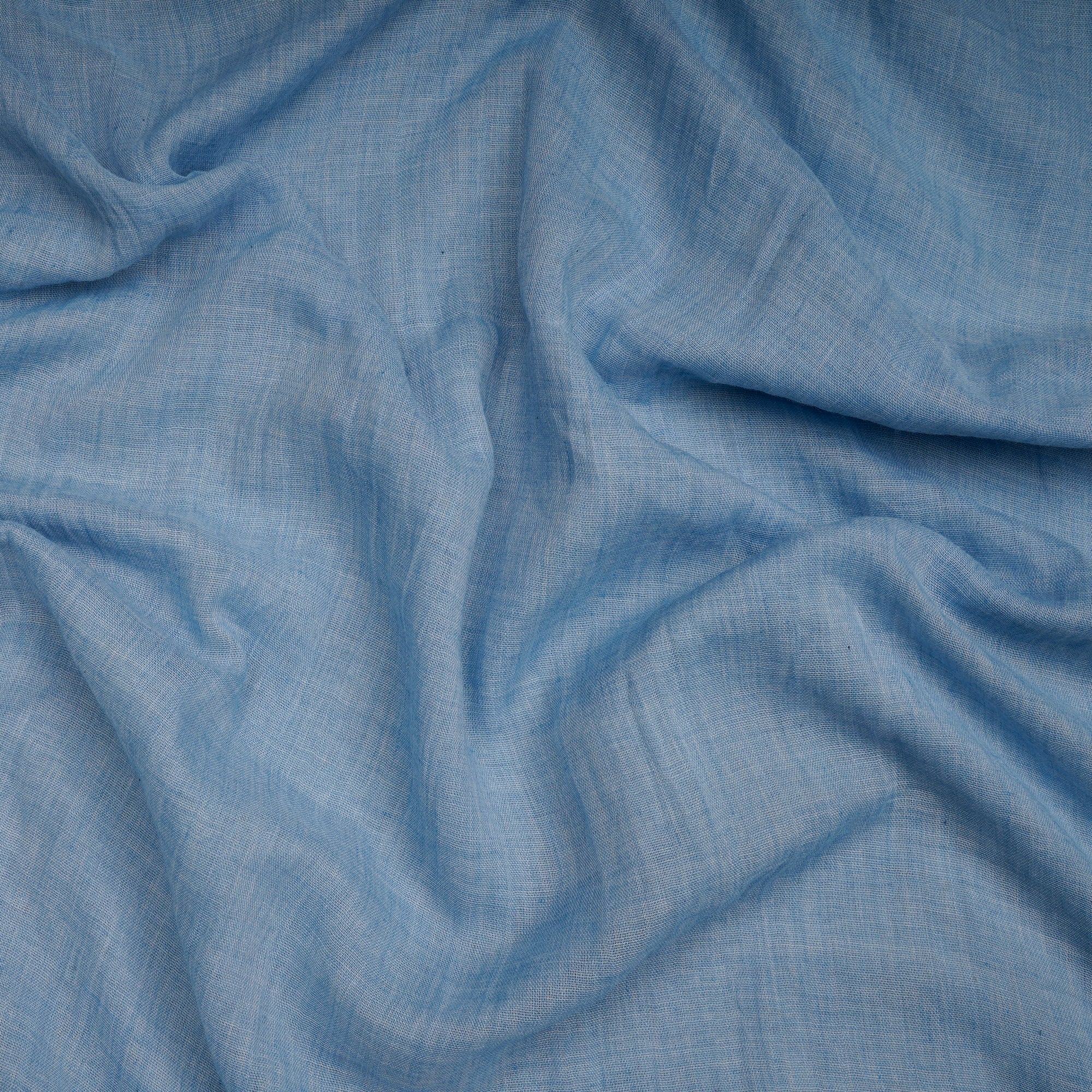 (Pre-Cut 2.30 Mtr)Sky Blue Plain Cheese Cotton Fabric