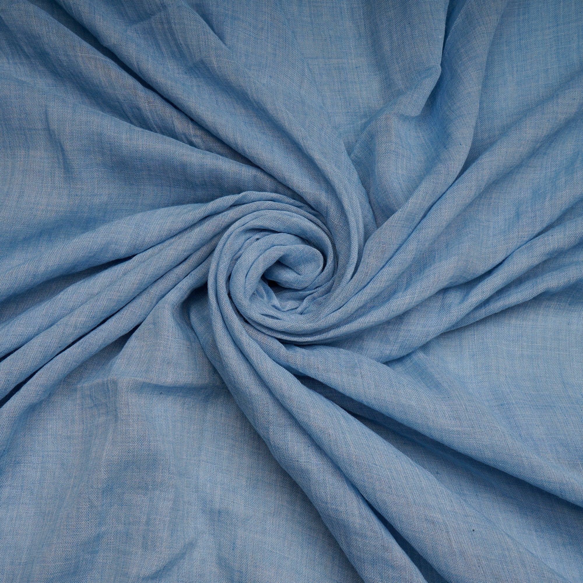 (Pre-Cut 2.30 Mtr)Sky Blue Plain Cheese Cotton Fabric