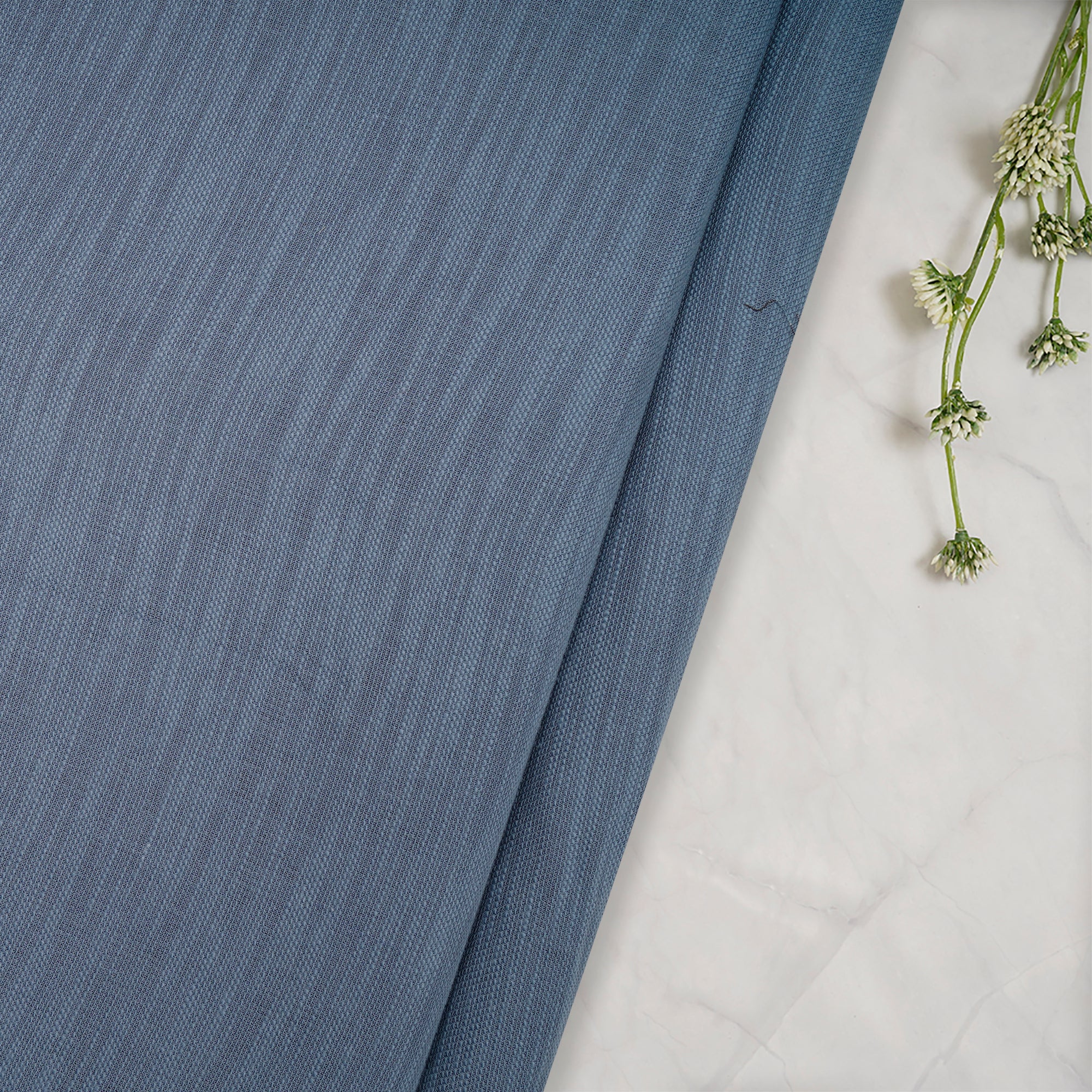 (Pre-Cut 2.70 Mtr)Grey Cotton Viscose Slub Fabric