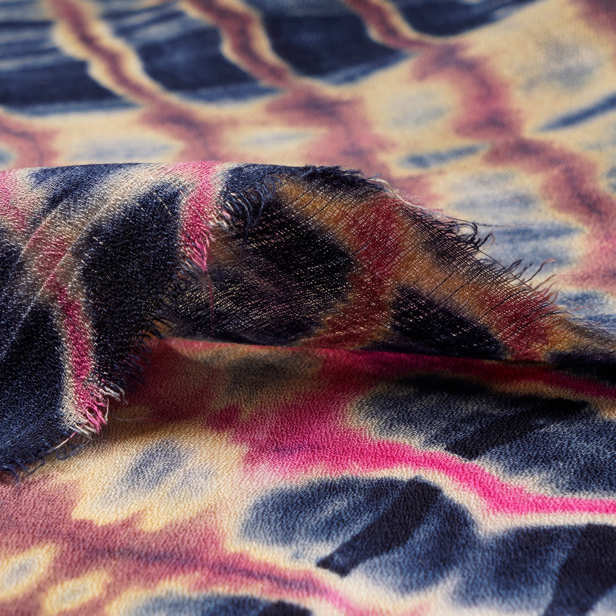 (Pre Cut 0.60 Mtr )Purple-Blue Handcrafted Batik Printed Cotton Fabric