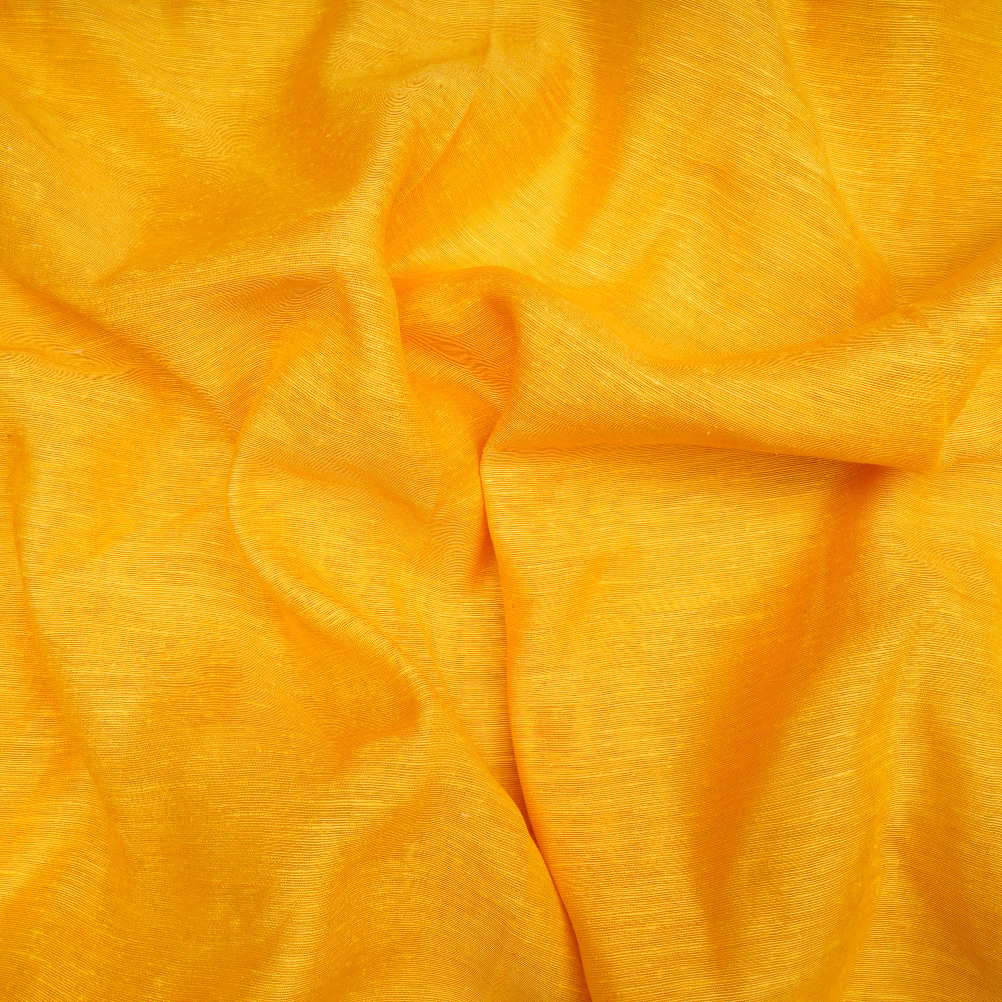 (Pre-Cut 1.30 Mtr)Yellow Natural Noile Silk Fabric