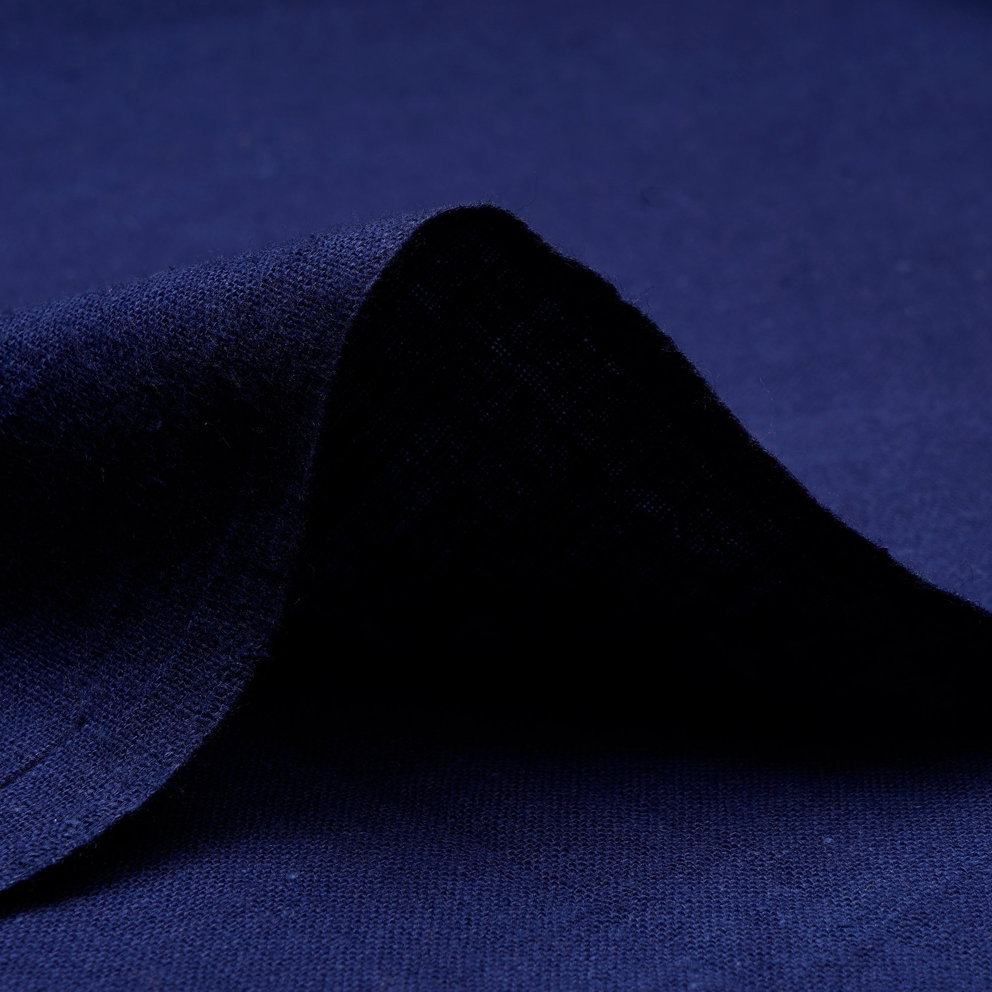 (Pre Cut 0.75 Mtr )Blue Woven Handspun Handwoven Cotton Fabric