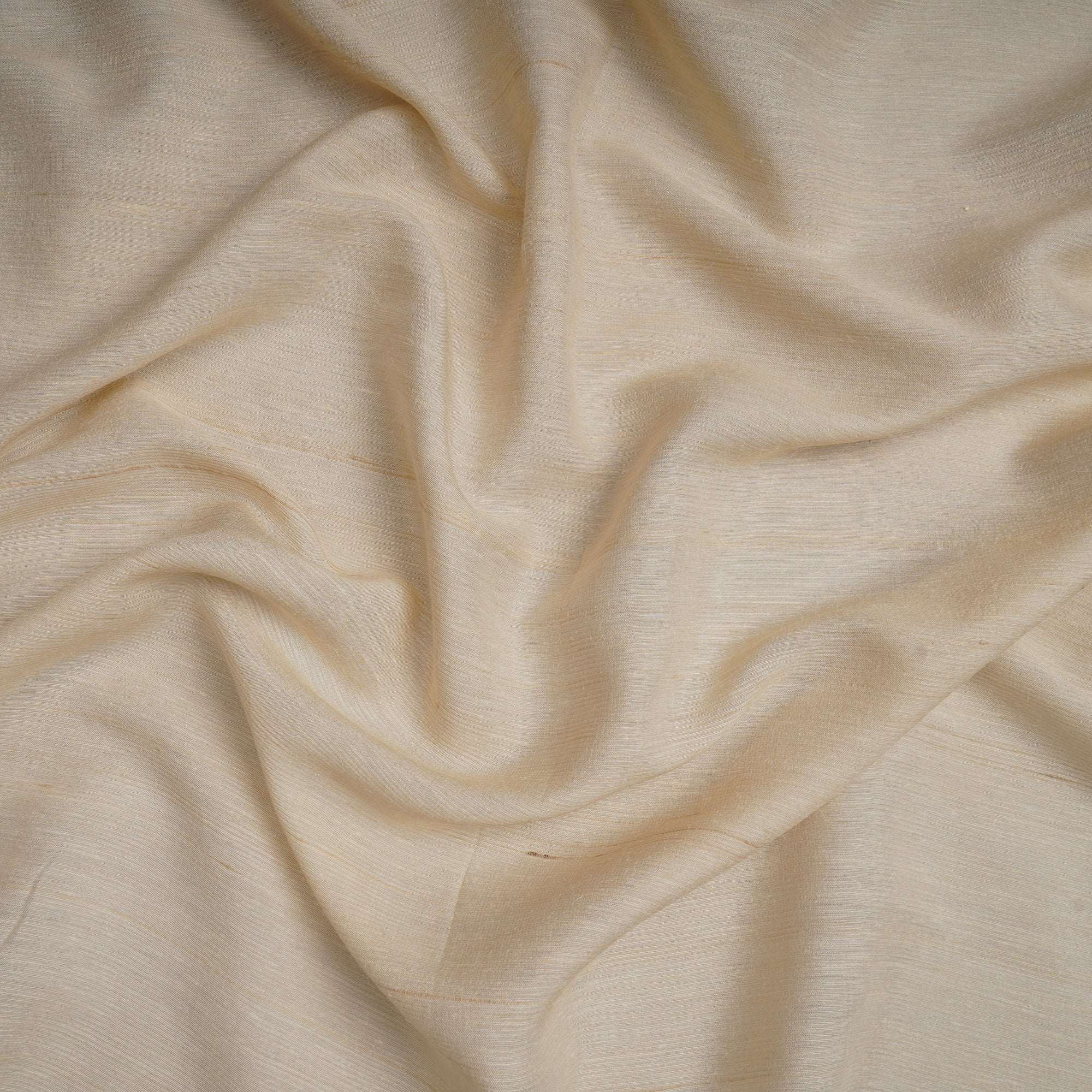 (Pre-Cut 0.90 Mtr)Cream Piece Dyed Plain Silk Fabric