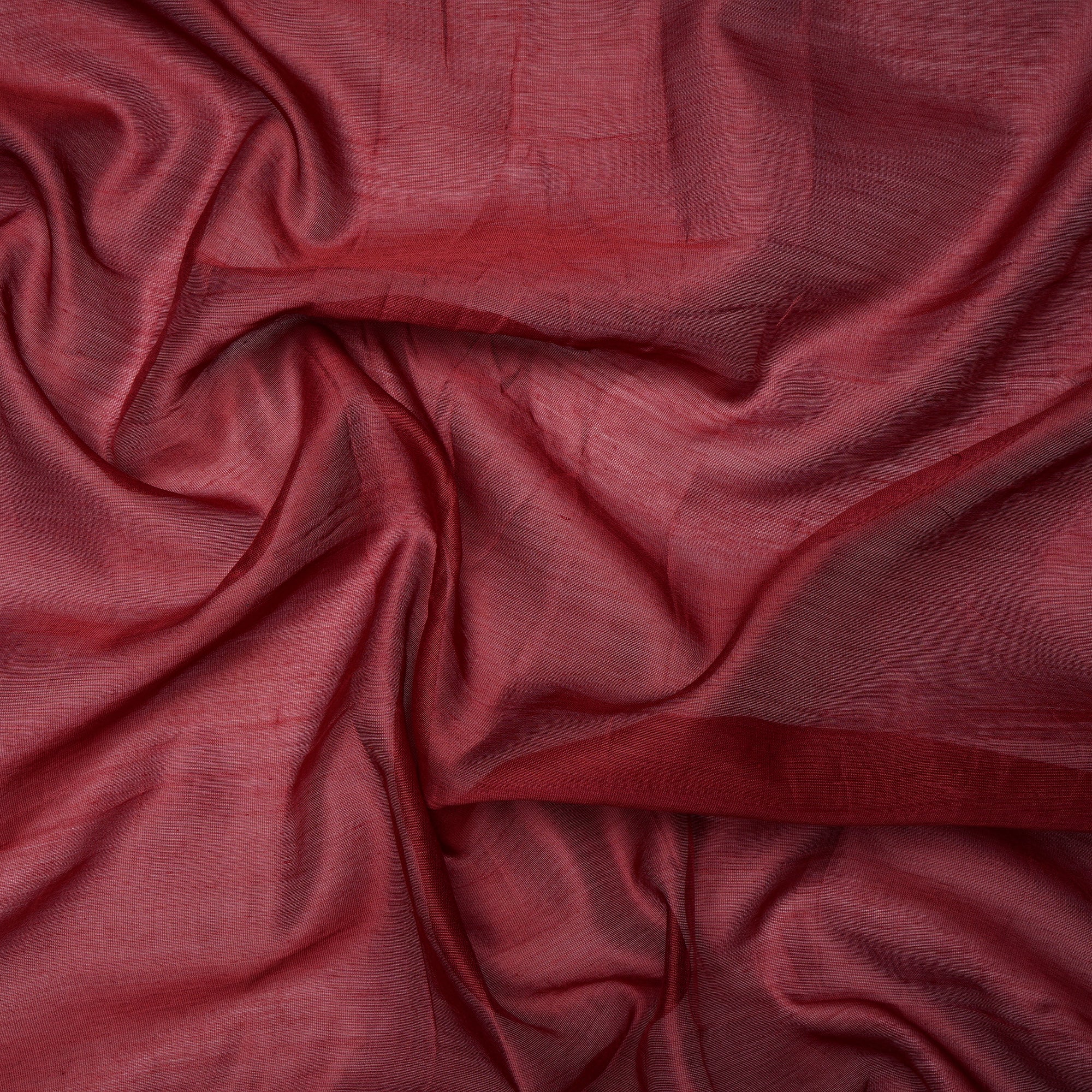 (Pre Cut 0.90 Mtr )Maroon Piece Dyed Chanderi Fabric