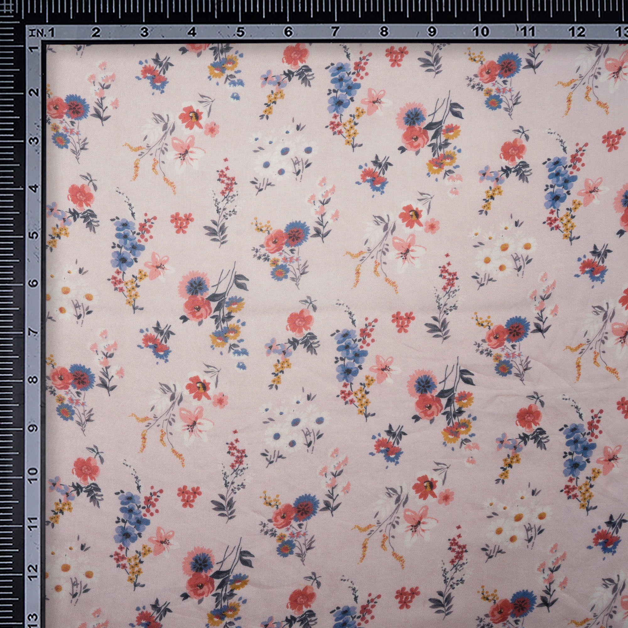 (Pre Cut 1.1 Mtr ) Carousel Pink Digital Printed Viscose Organza Fabric