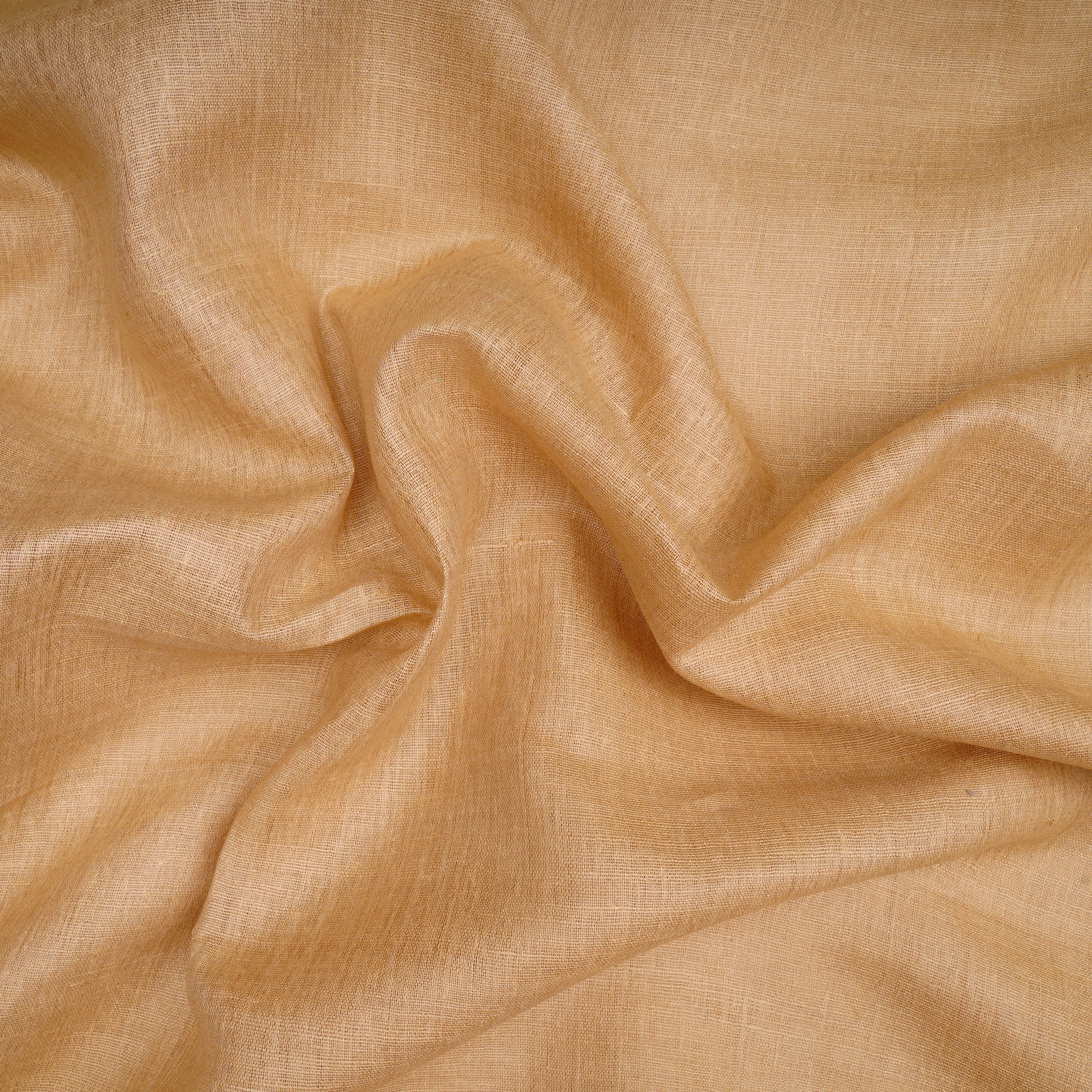 (Pre-Cut 2.50 Mtr)Camel Brown Color Natural Matka Silk Fabric