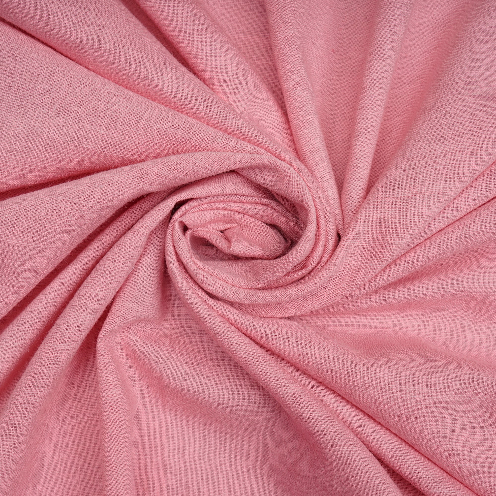 (Pre-Cut 0.60 Mtr)Pink Color Handwoven Handspun Cotton Fabric