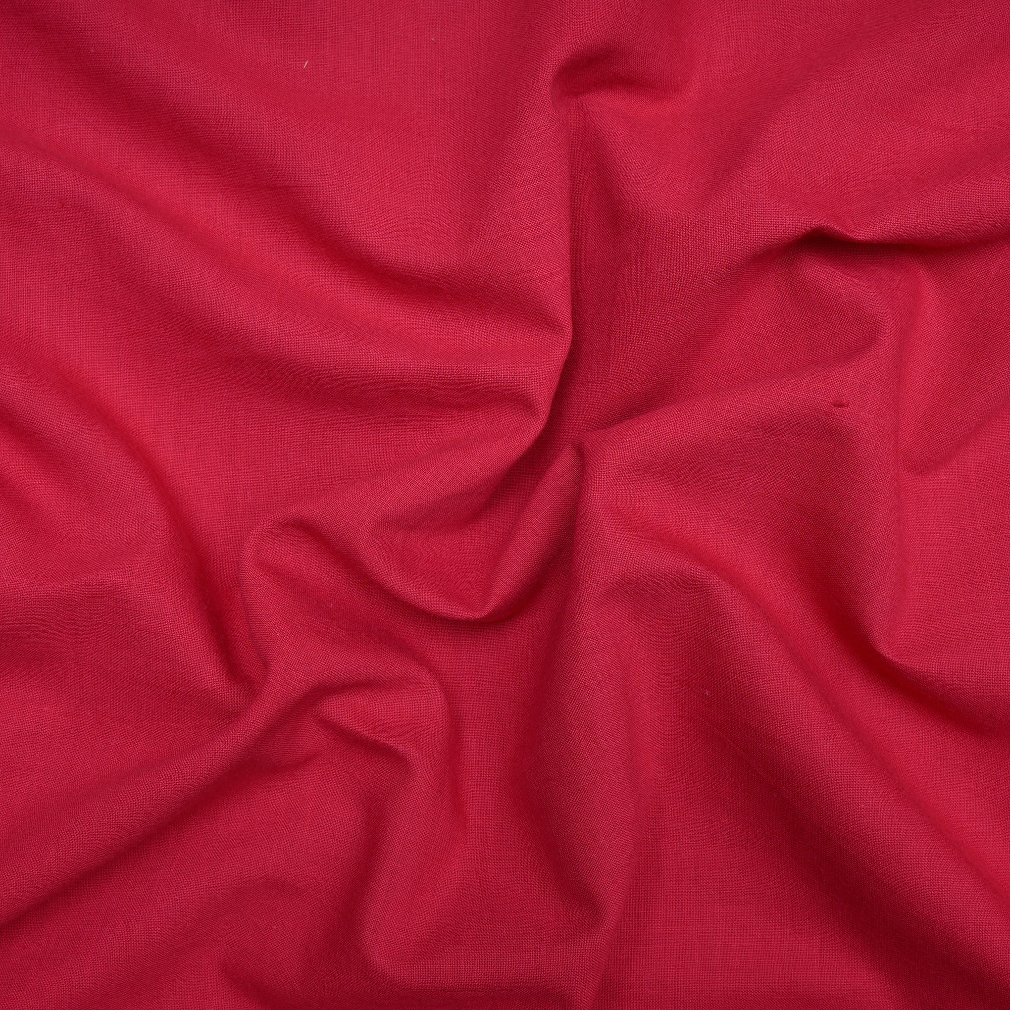 (Pre-Cut 2.20 Mtr)Red Handwoven Muslin Cotton