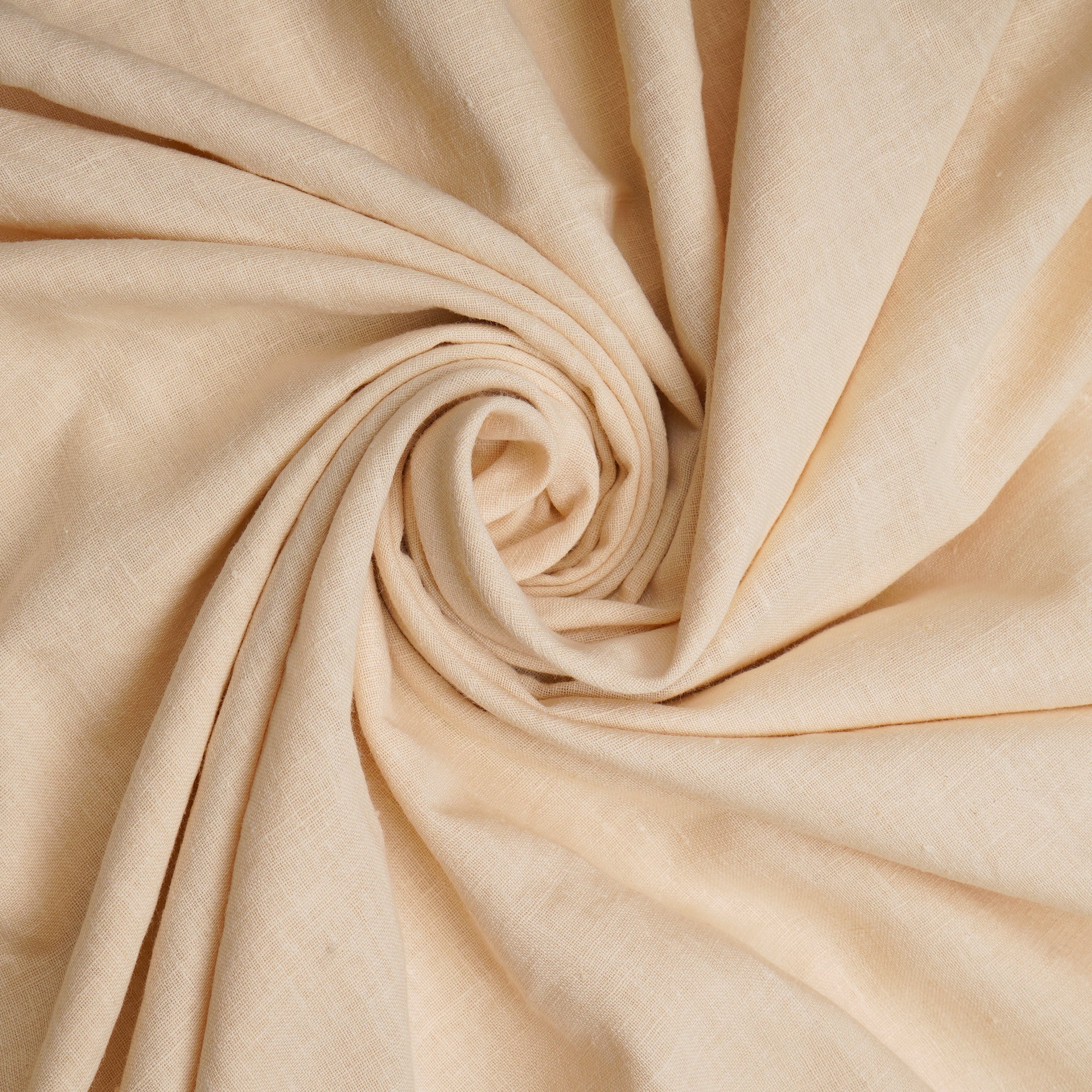 (Pre-Cut 2.25 Mtr) Cream Piece Dyed Plain Handspun Handwoven Cotton Fabric