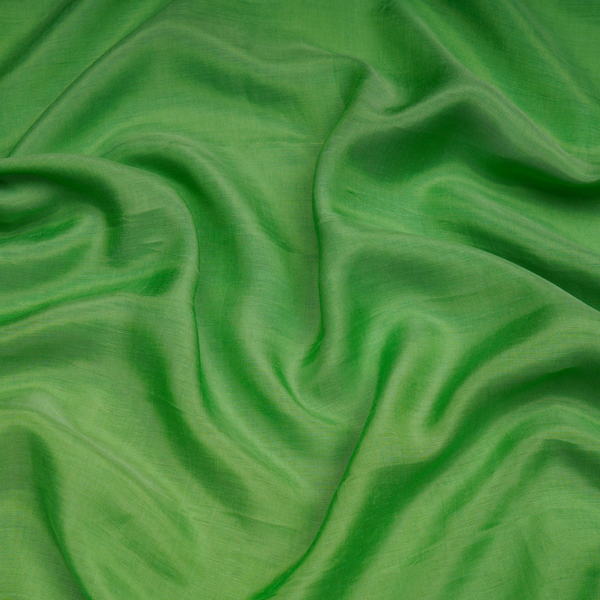 (Pre-Cut 2.30 Mtr)Green Piece Dyed Plain Bemberg Modal Fabric