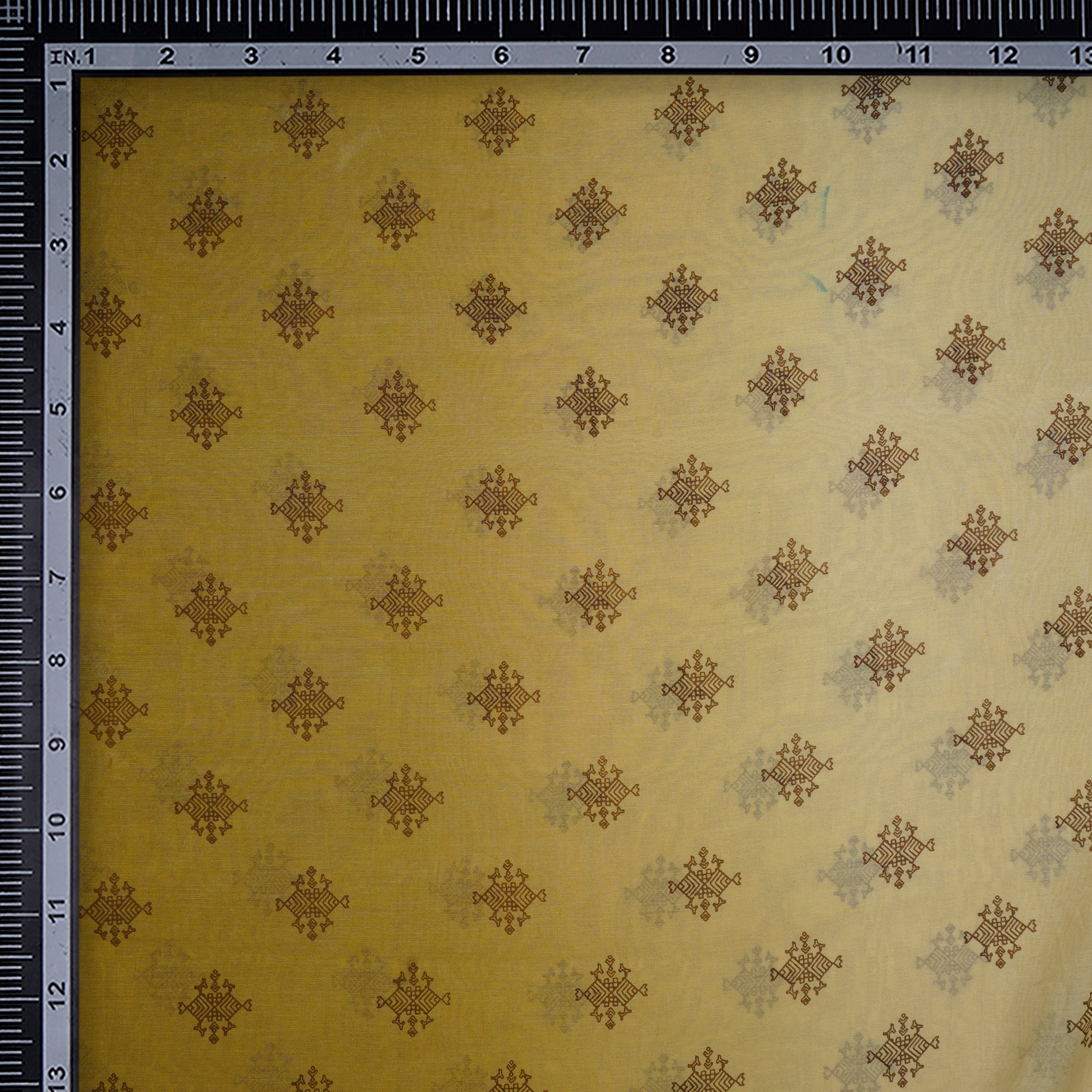(Pre-Cut 1.40 Mtr) Flaxen Printed Fine Chanderi Fabric