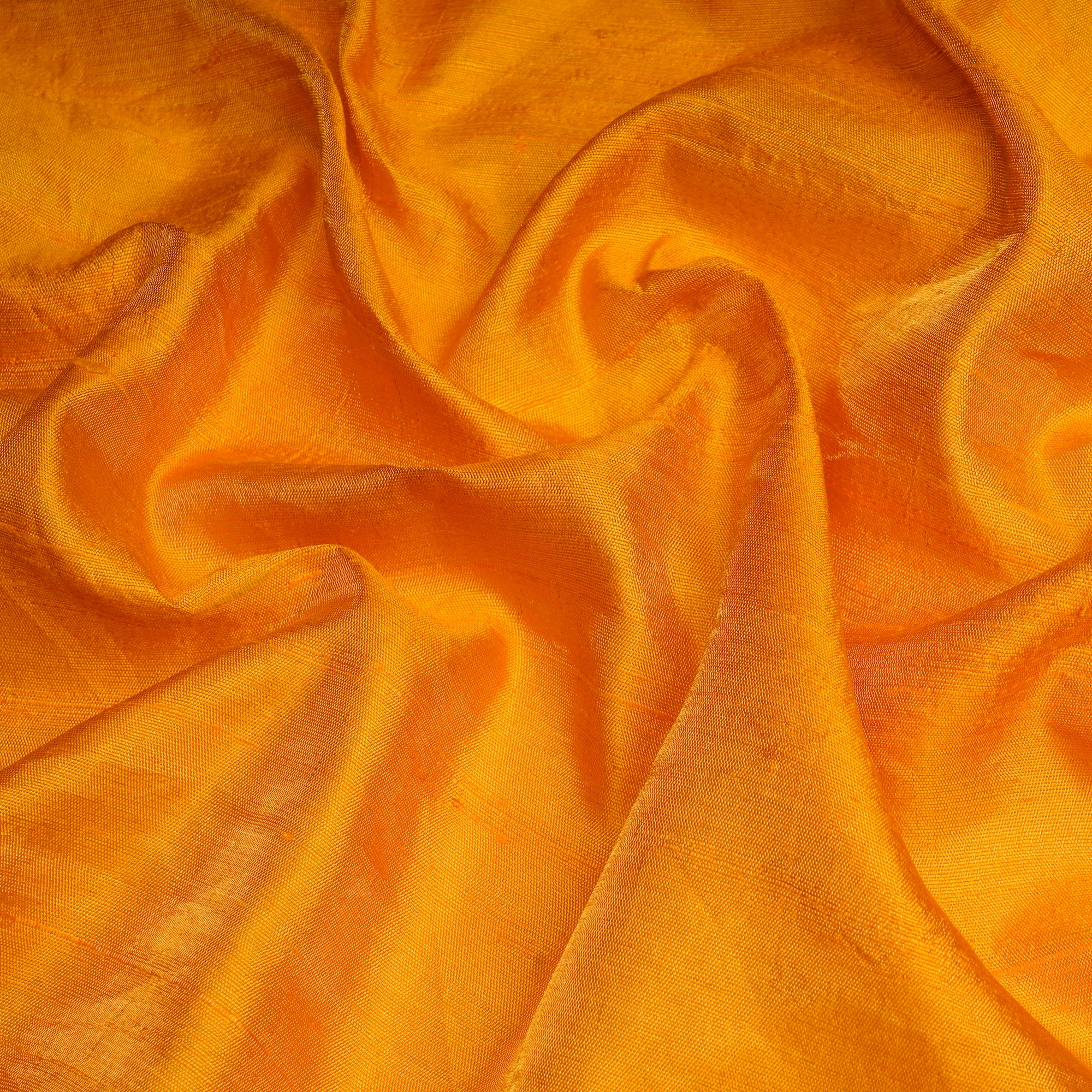 (Pre-Cut 1.00 Mtr)Mustard Piece Dyed Plain Dupion Tissue Silk Fabric