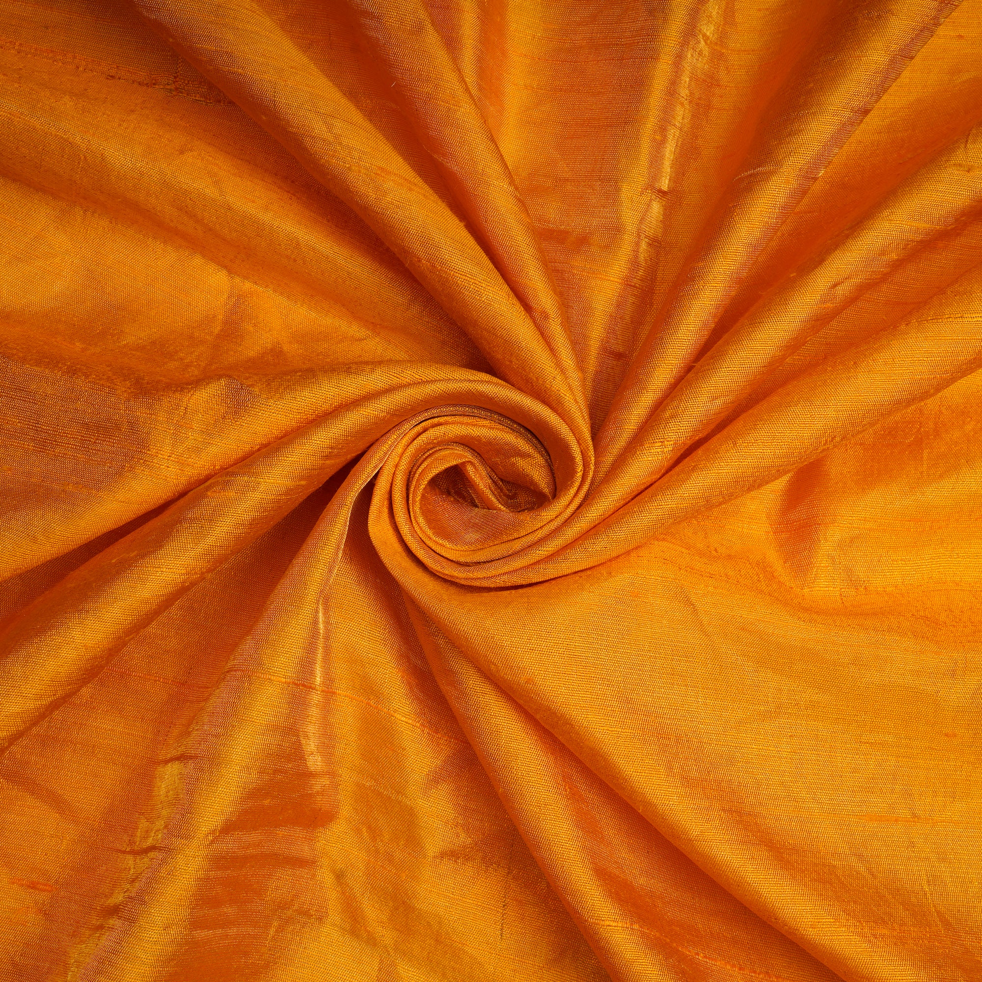 (Pre-Cut 1.00 Mtr)Mustard Piece Dyed Plain Dupion Tissue Silk Fabric