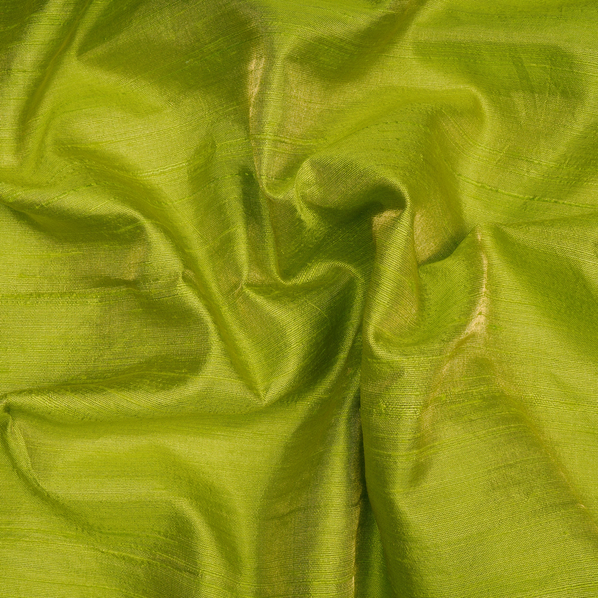 (Pre-Cut 1.45 Mtr)Kiwi Colada Piece Dyed Plain Dupion Tissue Silk Fabric