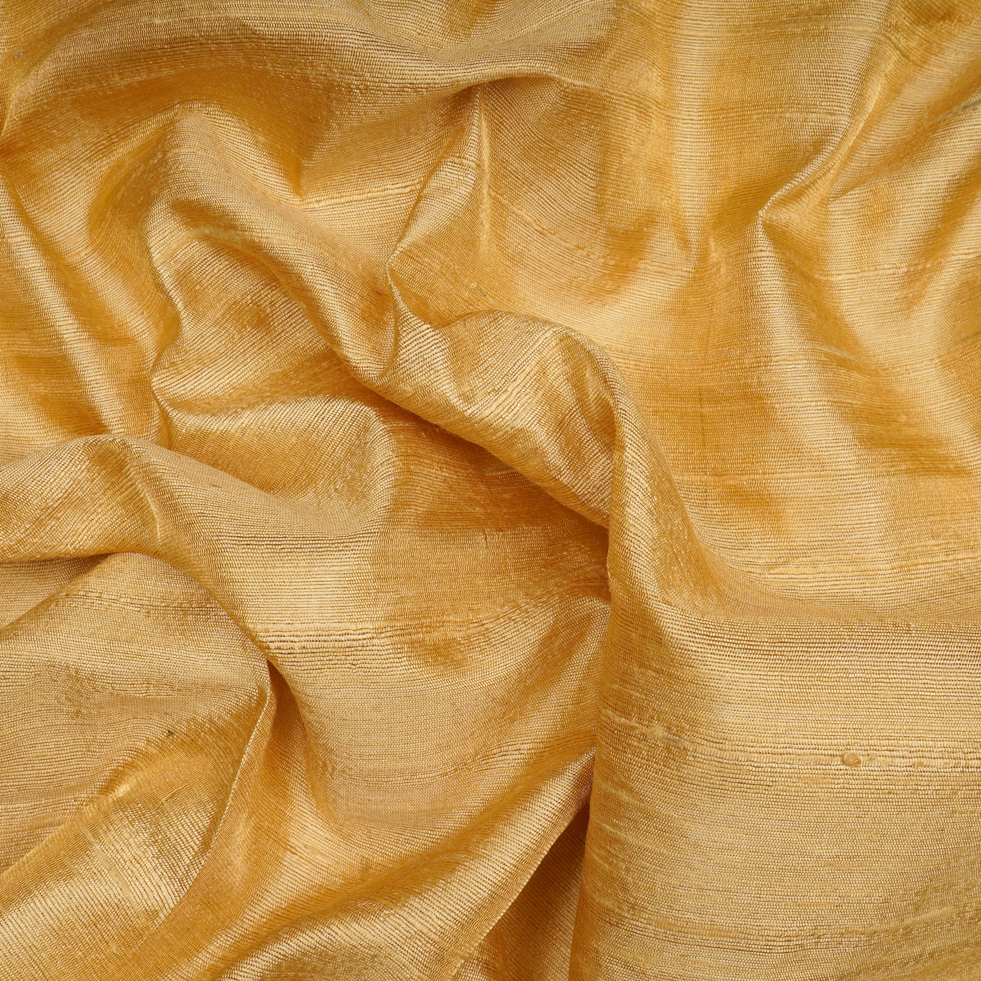 (Pre-Cut 2.35 Mtr)Golden Piece Dyed Plain Dupion Tissue Silk Fabric