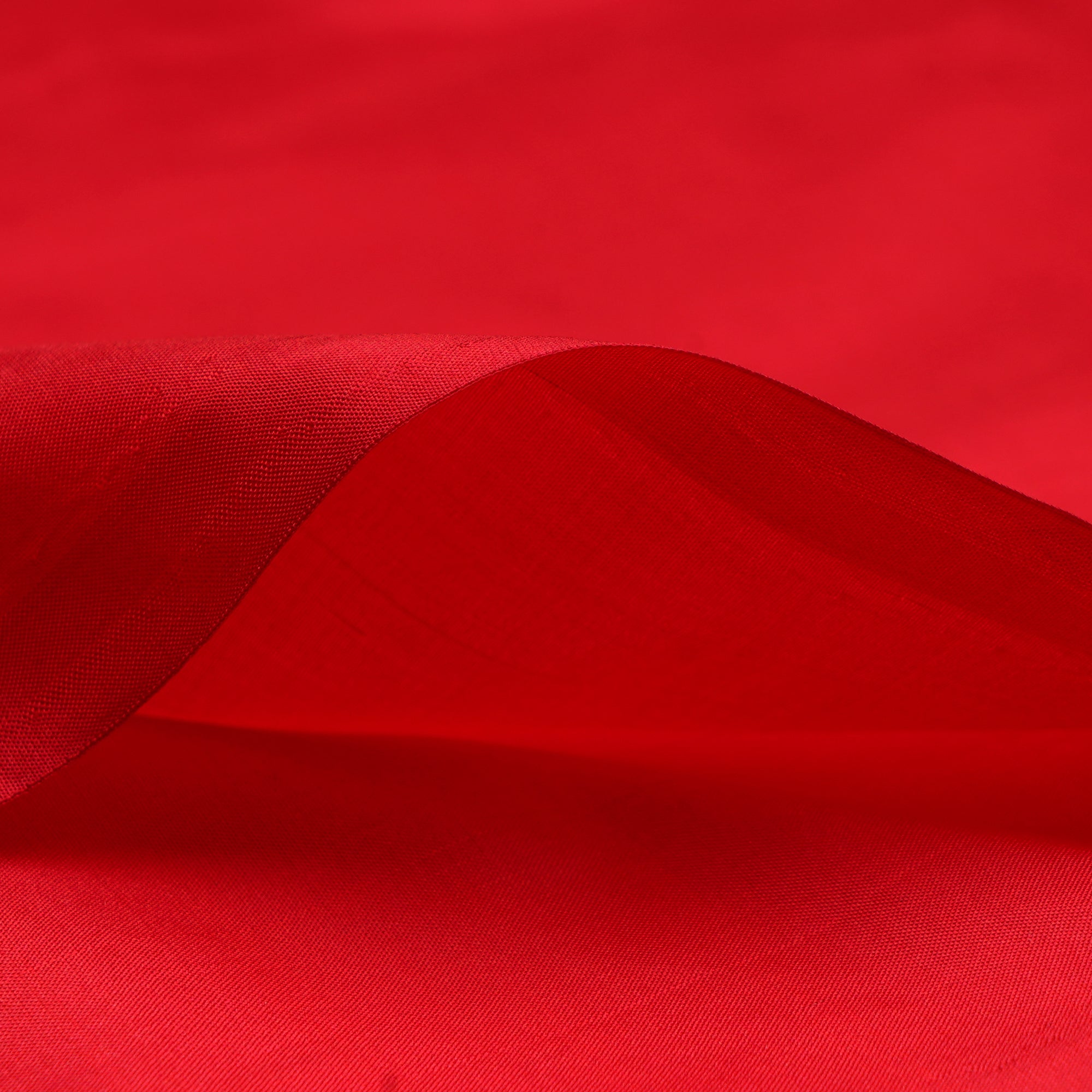 (Pre-Cut 0.95 Mtr)Red Piece Dyed Plain Silk Fabric