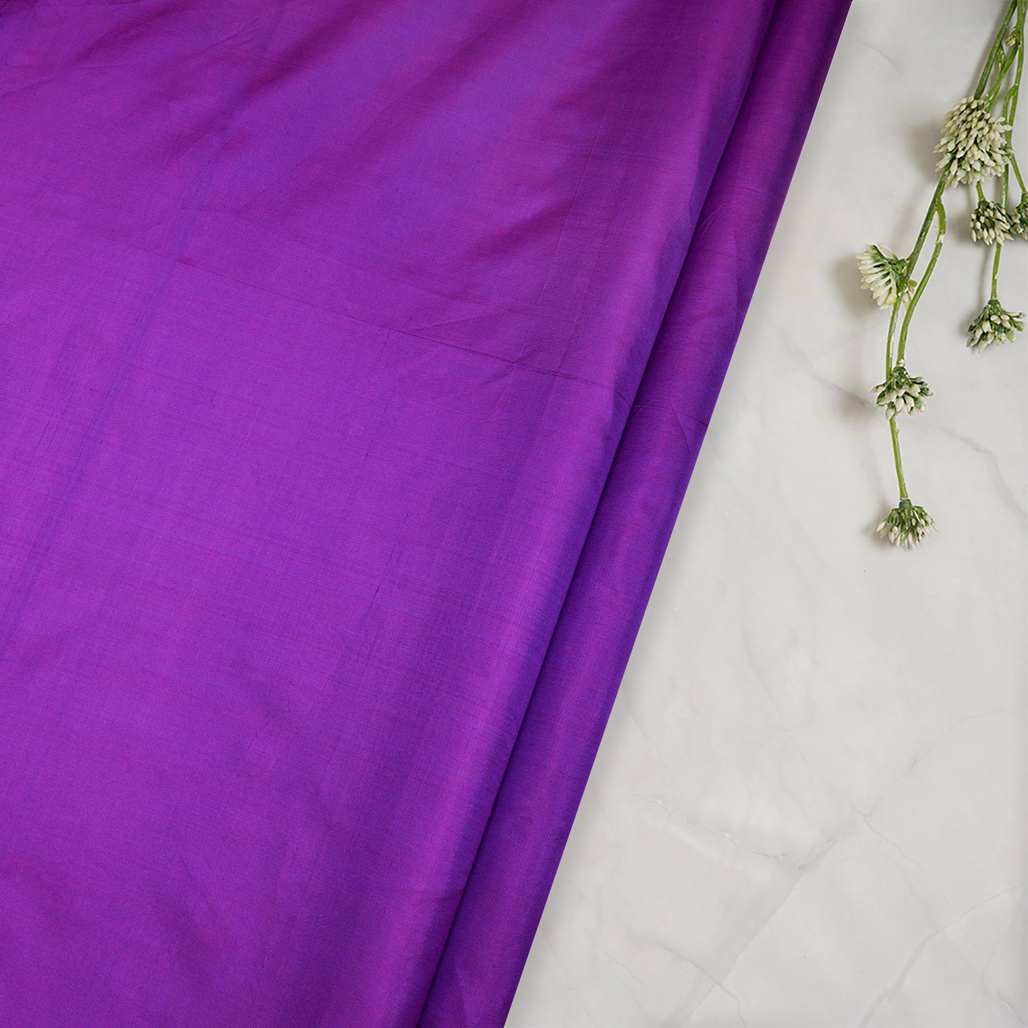 (Pre-Cut 1.00 Mtr)Purple Piece Dyed Plain Silk Fabric