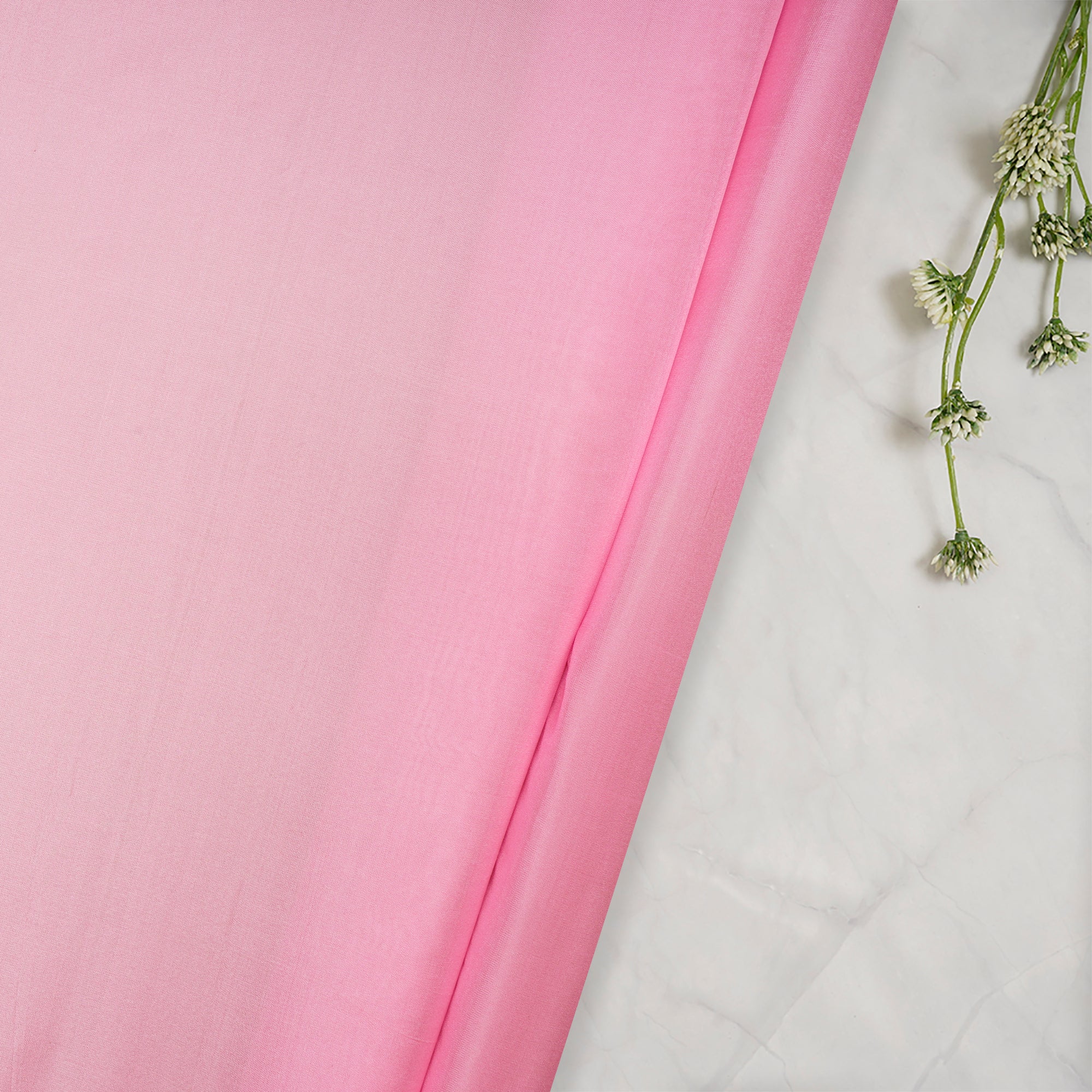 (Pre Cut 1 Mtr ) Light Pink Color Bangalore Silk Fabric