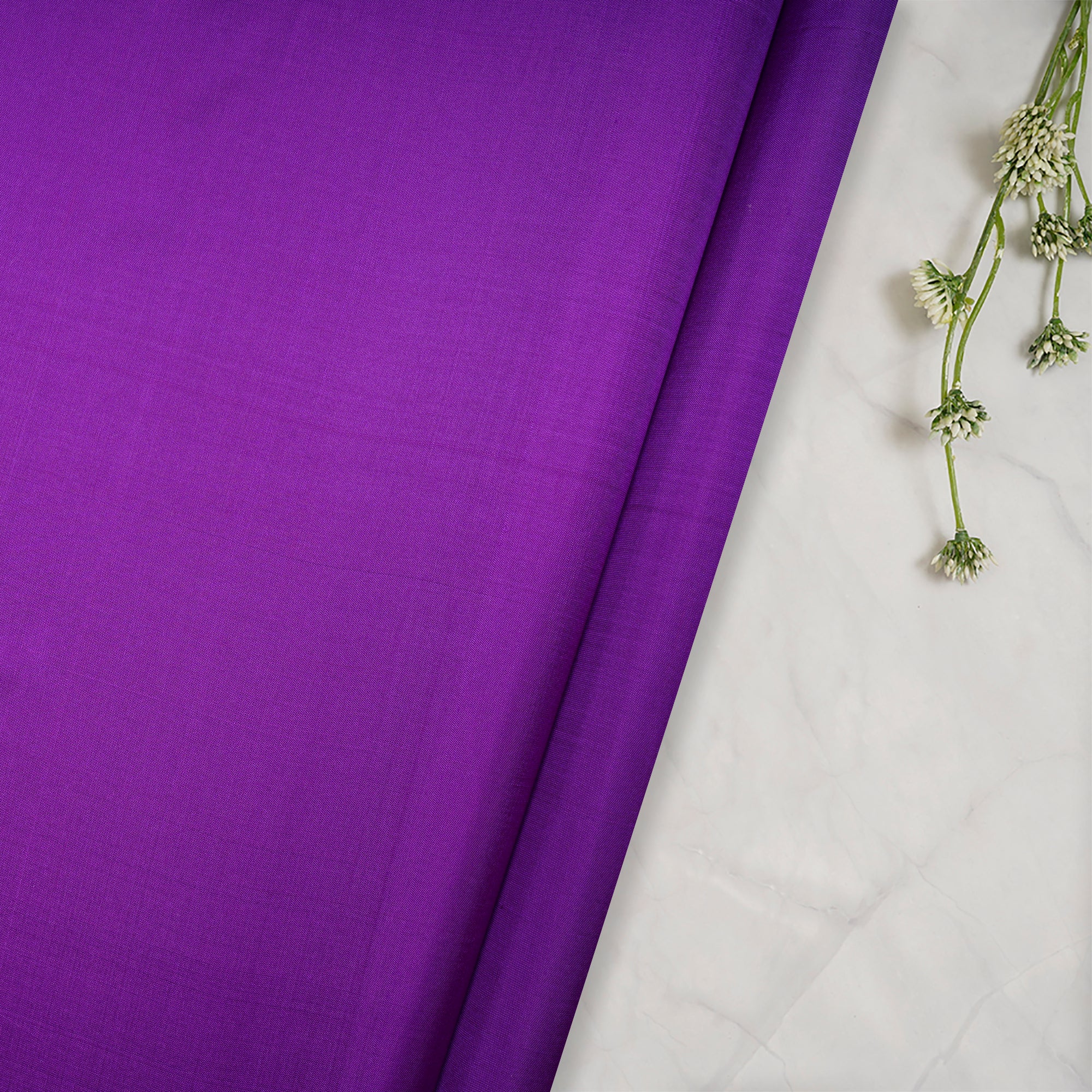 (Pre-Cut 2.70 Mtr)Violet Color Bangalore Silk Fabric