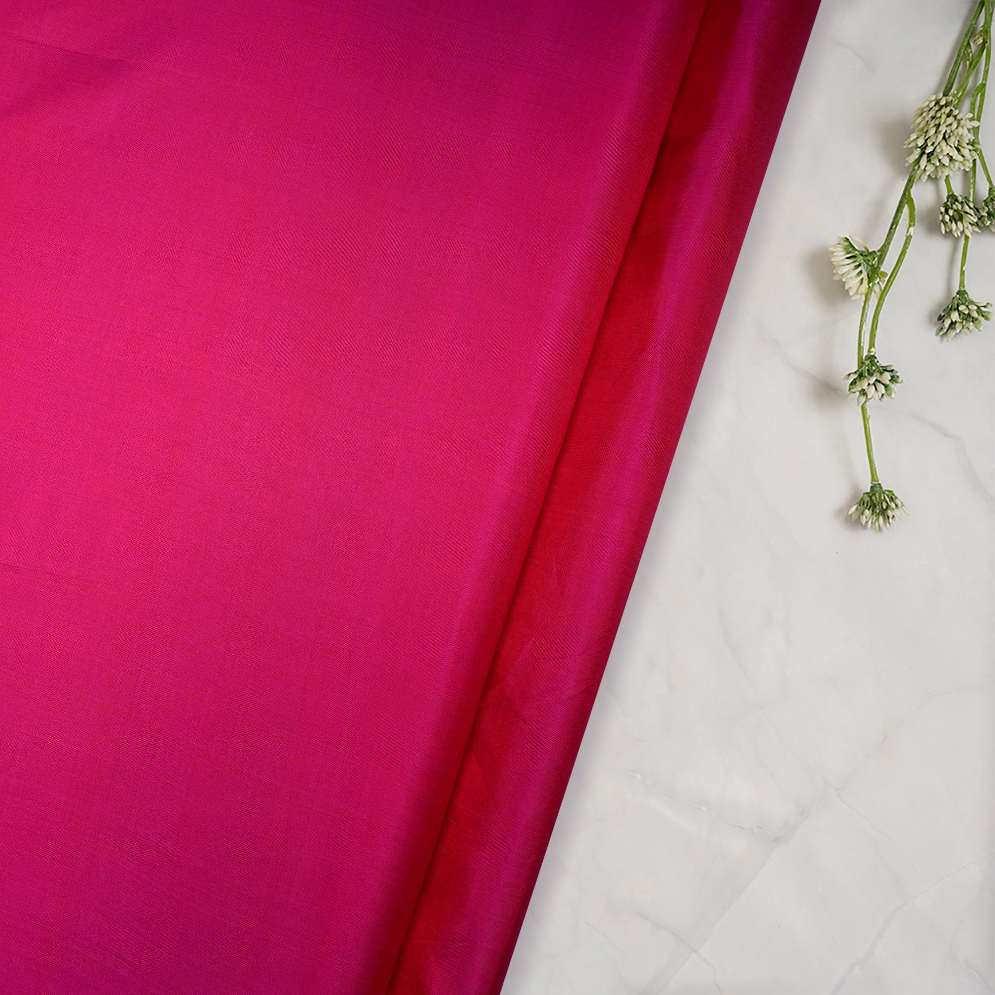 (Pre-Cut 2.80 Mtr)Pink Piece Dyed Plain Silk Fabric