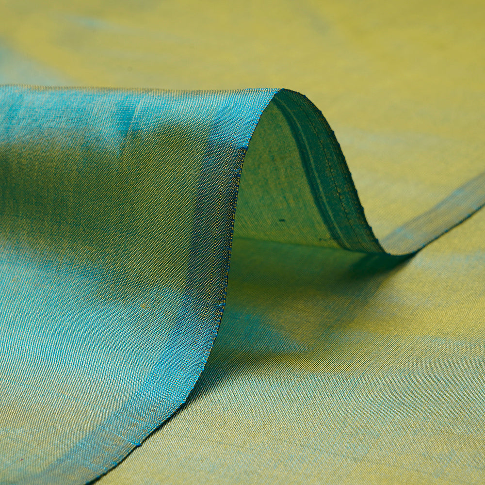 (Pre-Cut 3.50 Mtr)Blue-Yellow Piece Dyed Banglore Silk Fabric