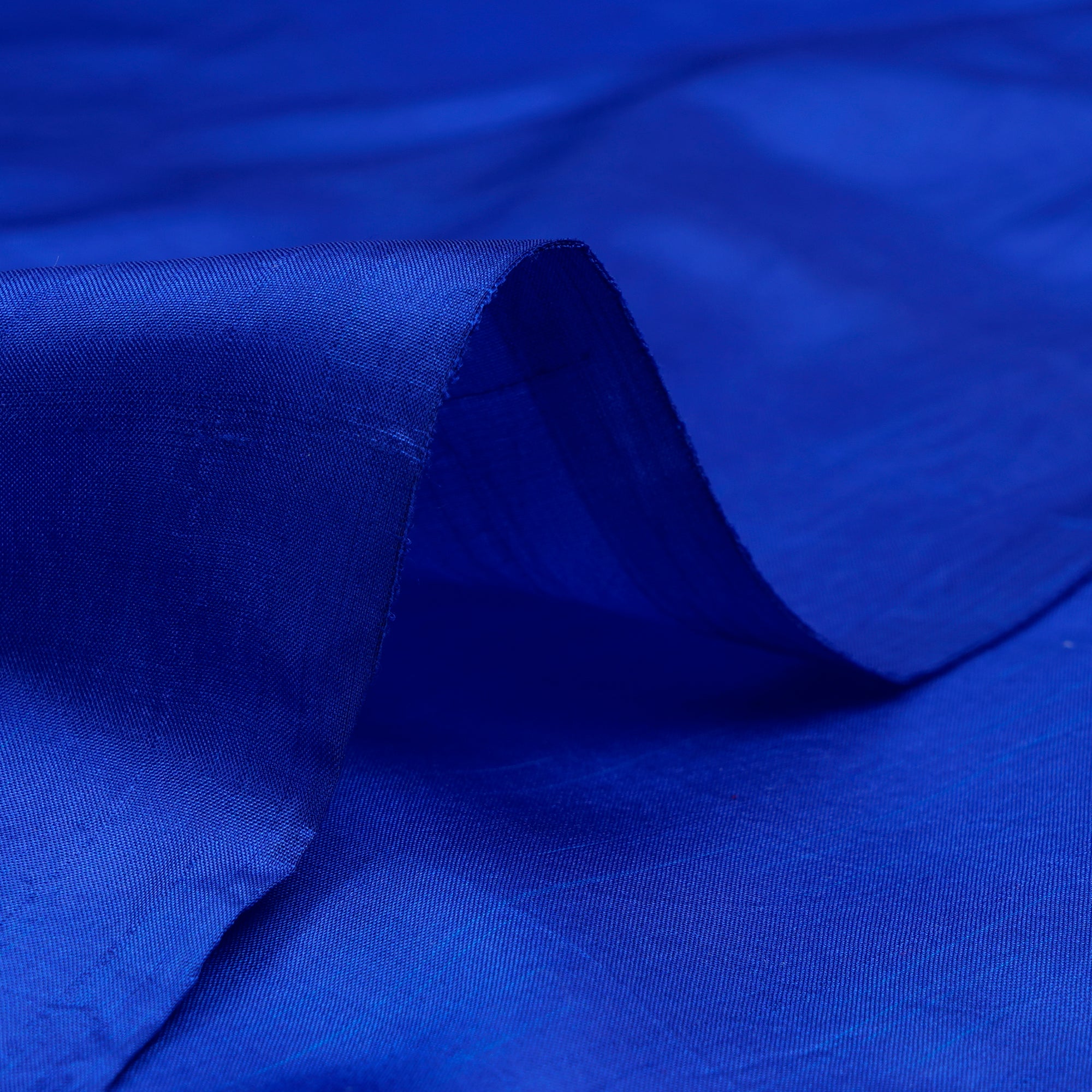 (Pre-Cut 4.15 Mtr)Navy Blue Piece Dyed Plain Silk Fabric