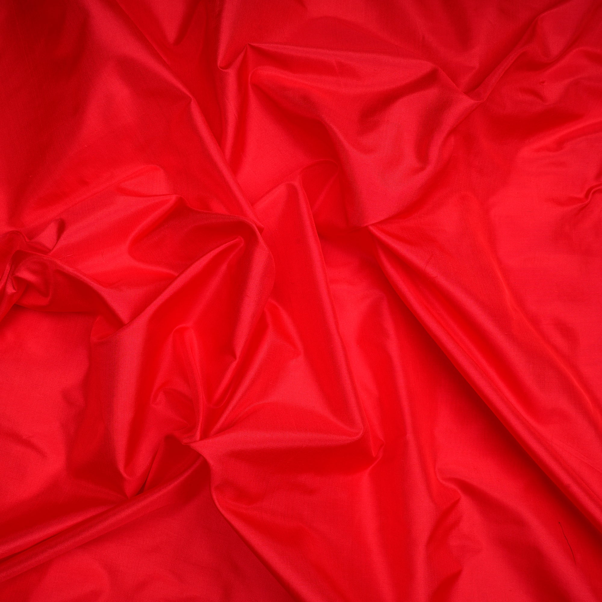 (Pre-Cut 4.80 Mtr)Red Color Bangalore Silk Fabric