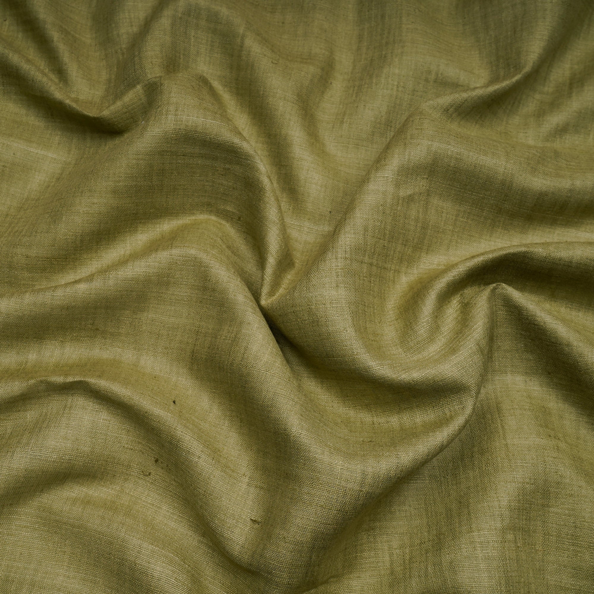 (Pre-Cut 2.45 Mtr)Green Piece Dyed Pure Matka Silk Fabric