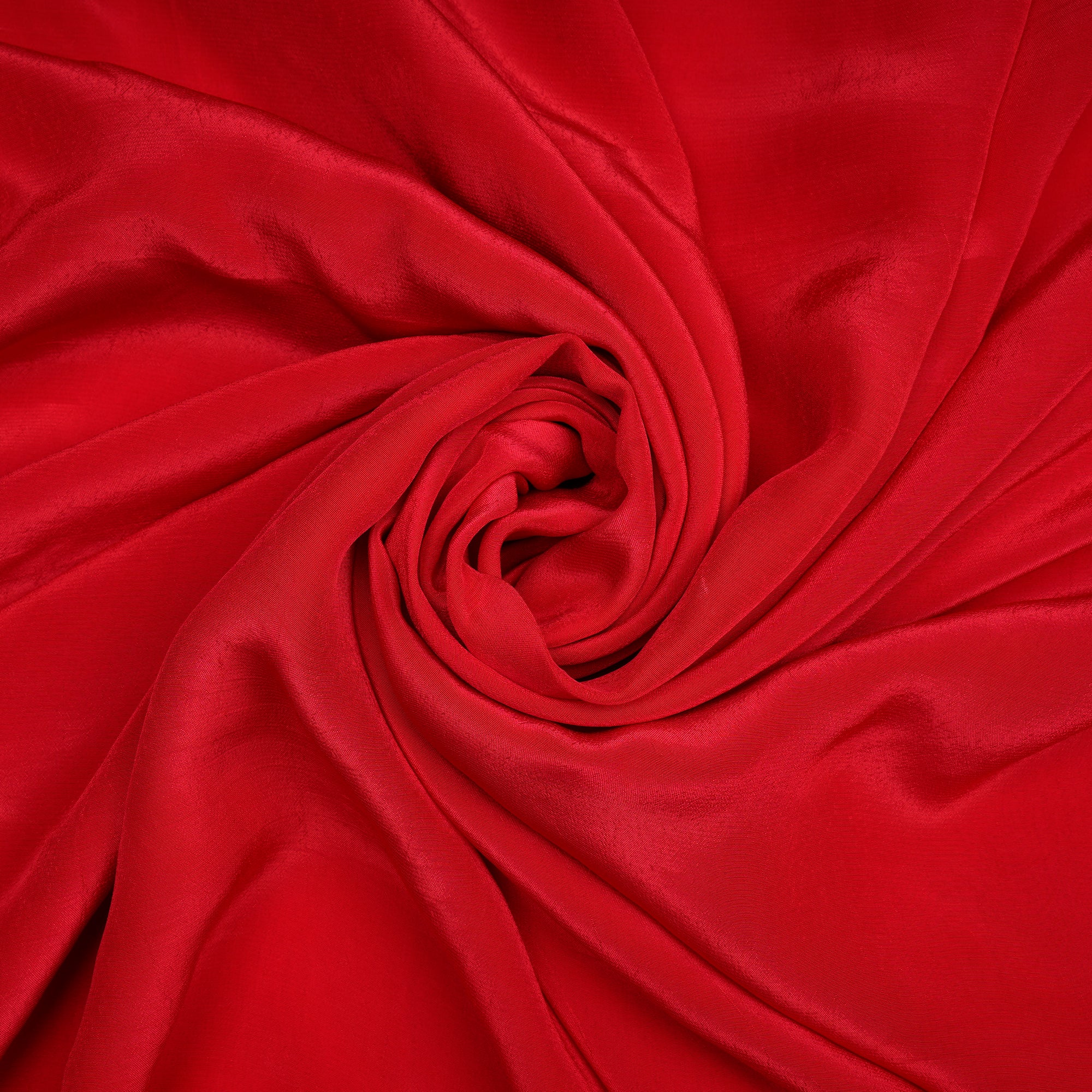 (Pre-Cut 4.00 Mtr)Red Piece Dyed Plain Cupro Bemberg Crepe Fabric