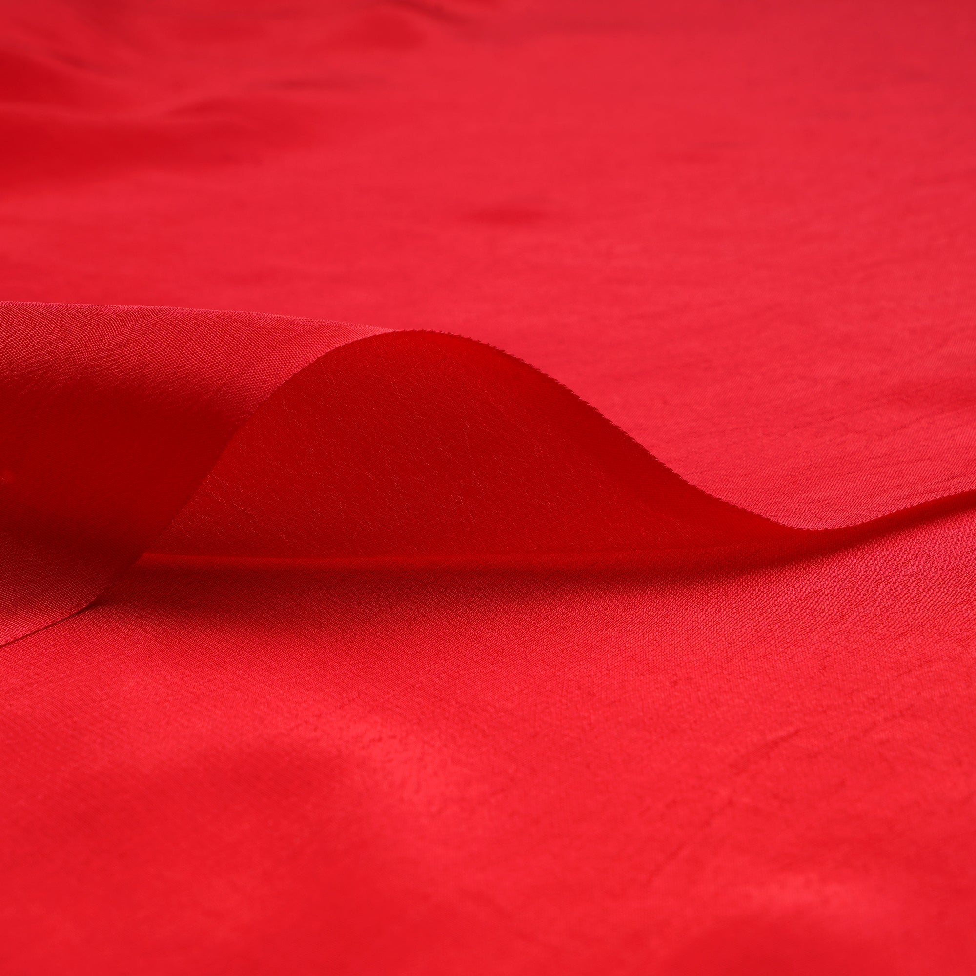 (Pre-Cut 4.00 Mtr)Red Piece Dyed Plain Cupro Bemberg Crepe Fabric