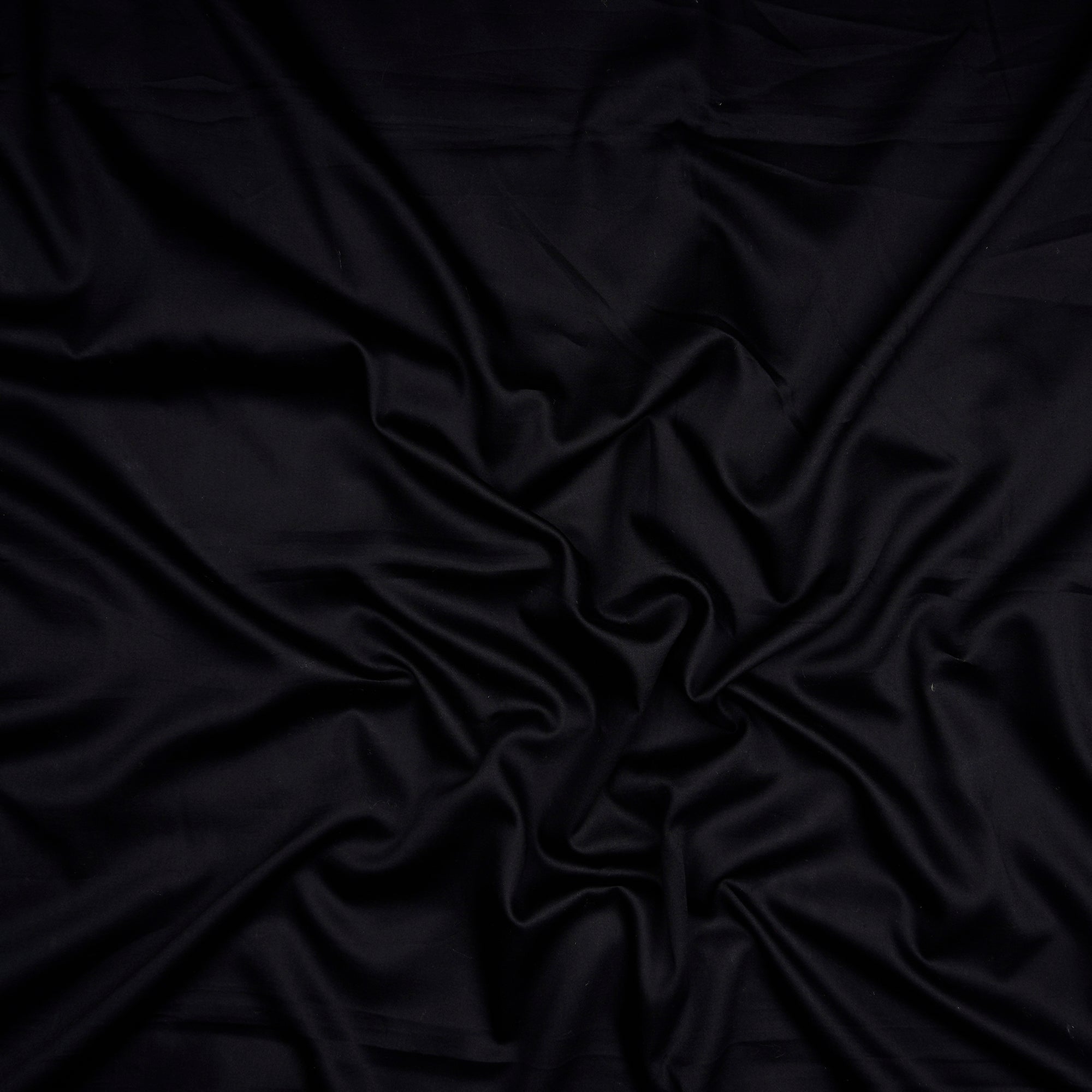 (Pre-Cut 0.95 Mtr)Black Piece Dyed Plain Cotton Fabric