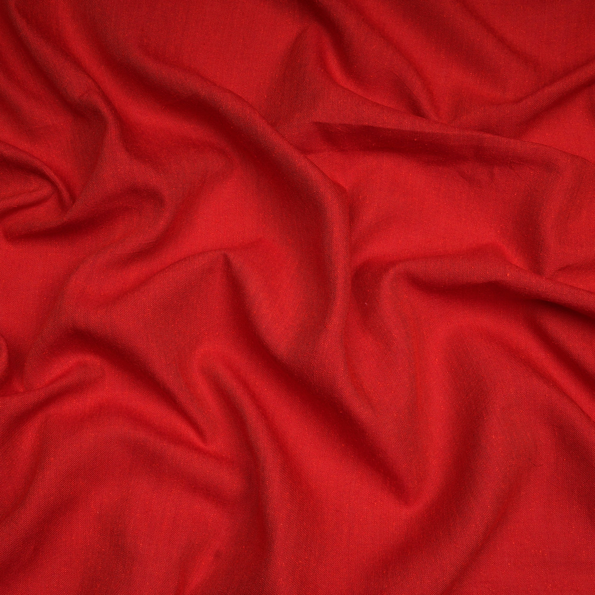 (Pre-Cut 1.50 Mtr)Red Yarn Dyed Handwoven Matka Silk Fabric