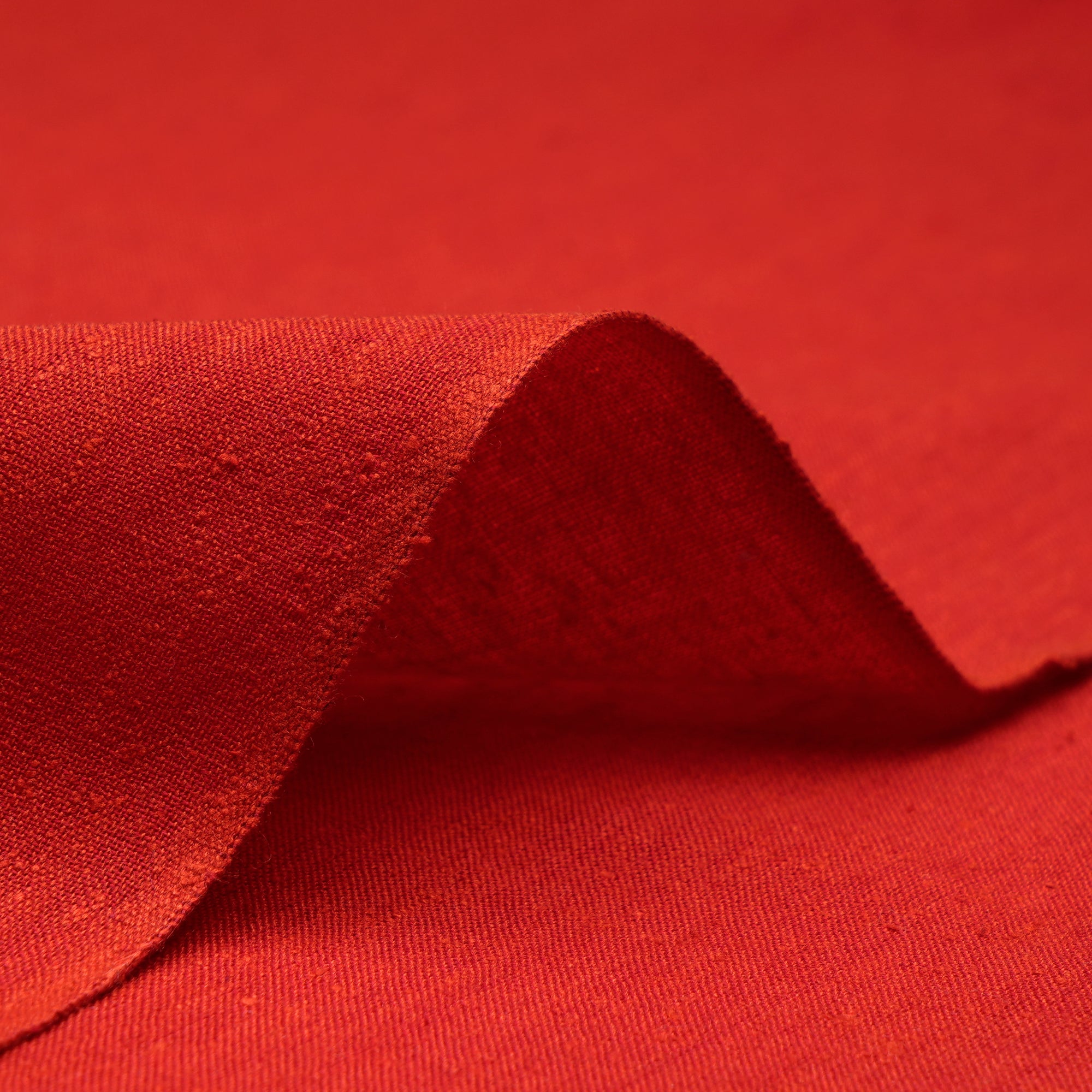 (Pre-Cut 1.50 Mtr)Red Yarn Dyed Handwoven Matka Silk Fabric