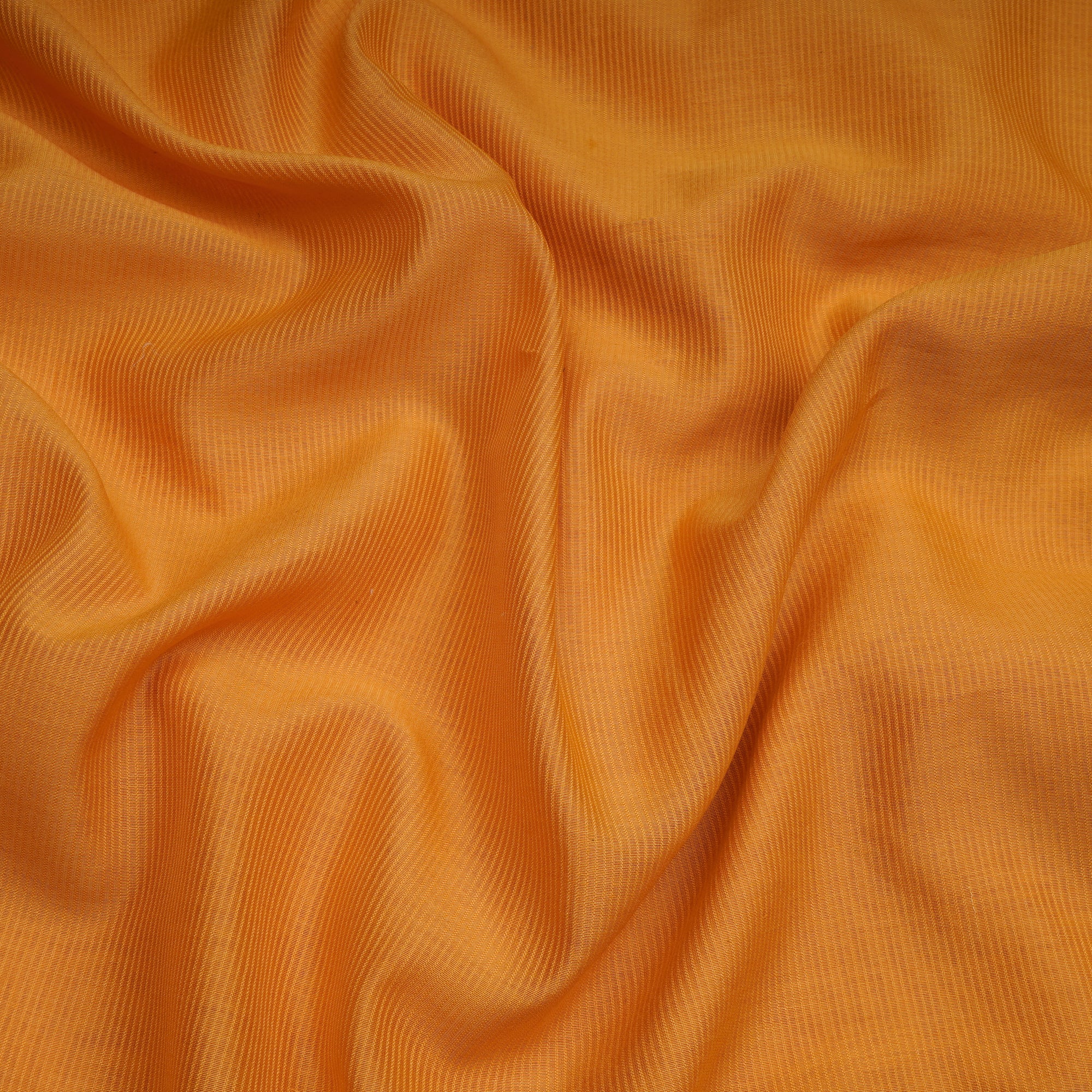 (Pre-Cut 3.20 Mtr)Orange Piece Dyed Fancy Woven Chanderi Fabric